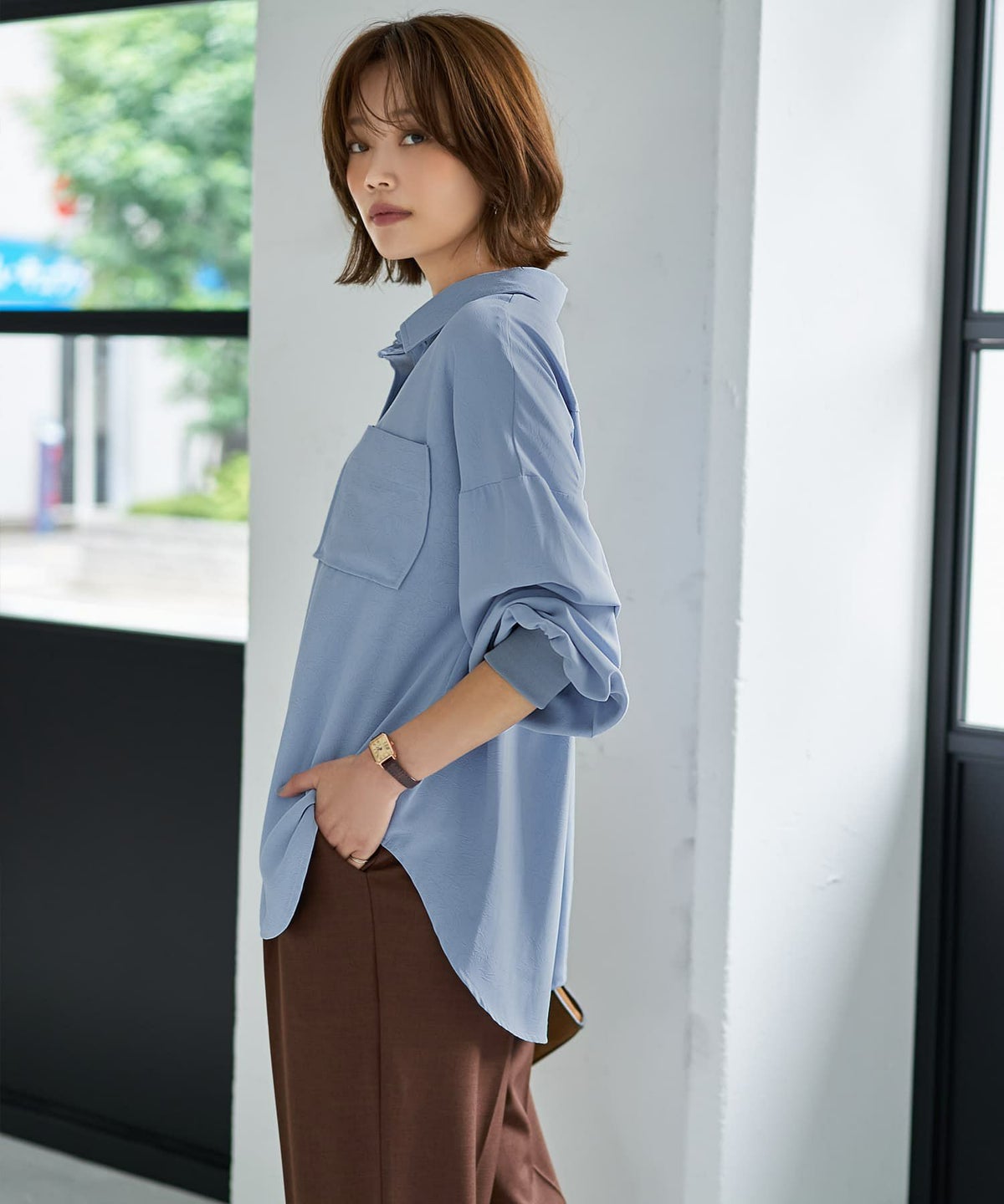 着用イメージ 167cm ライトブルー