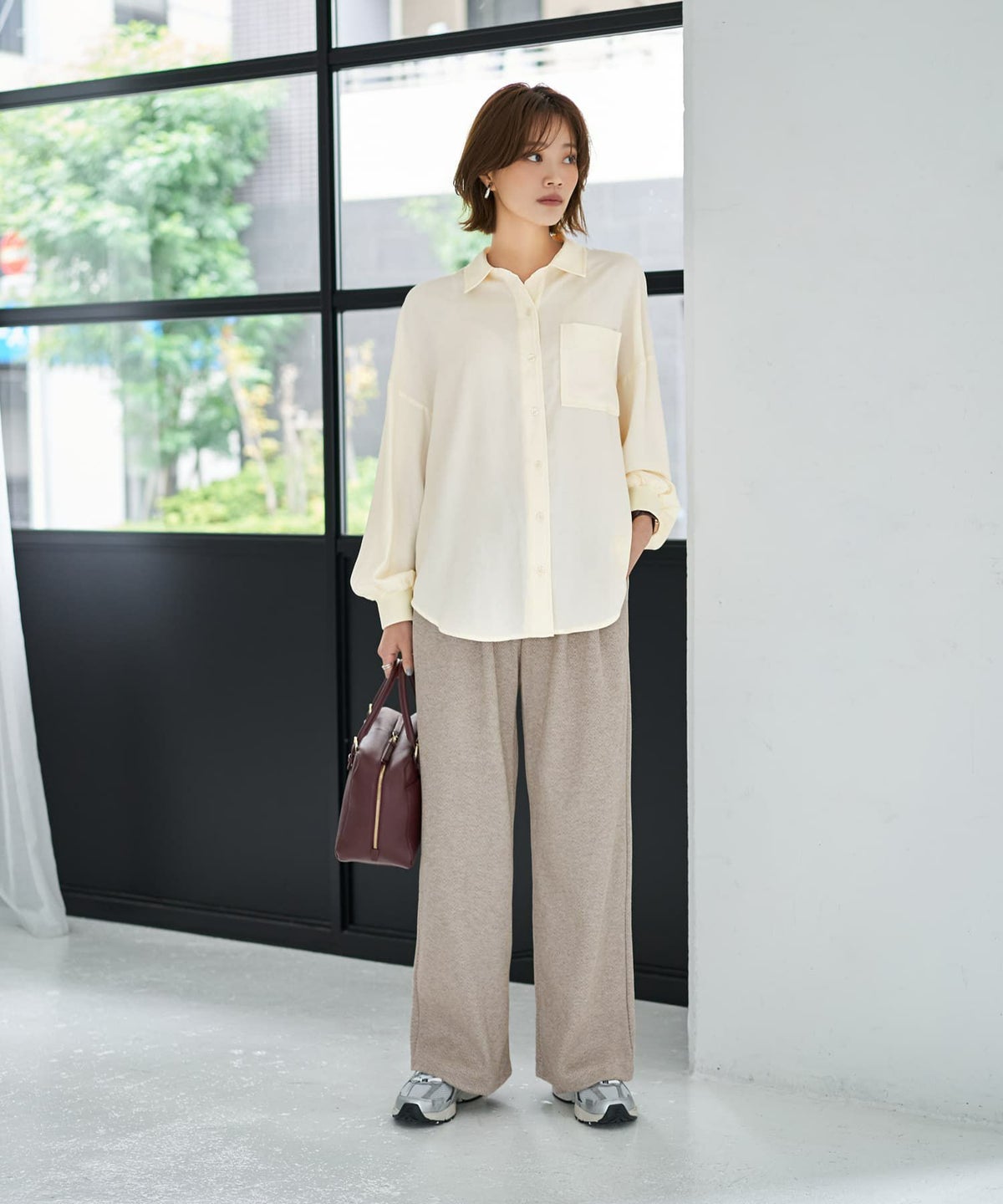 着用イメージ 167cm オフホワイト