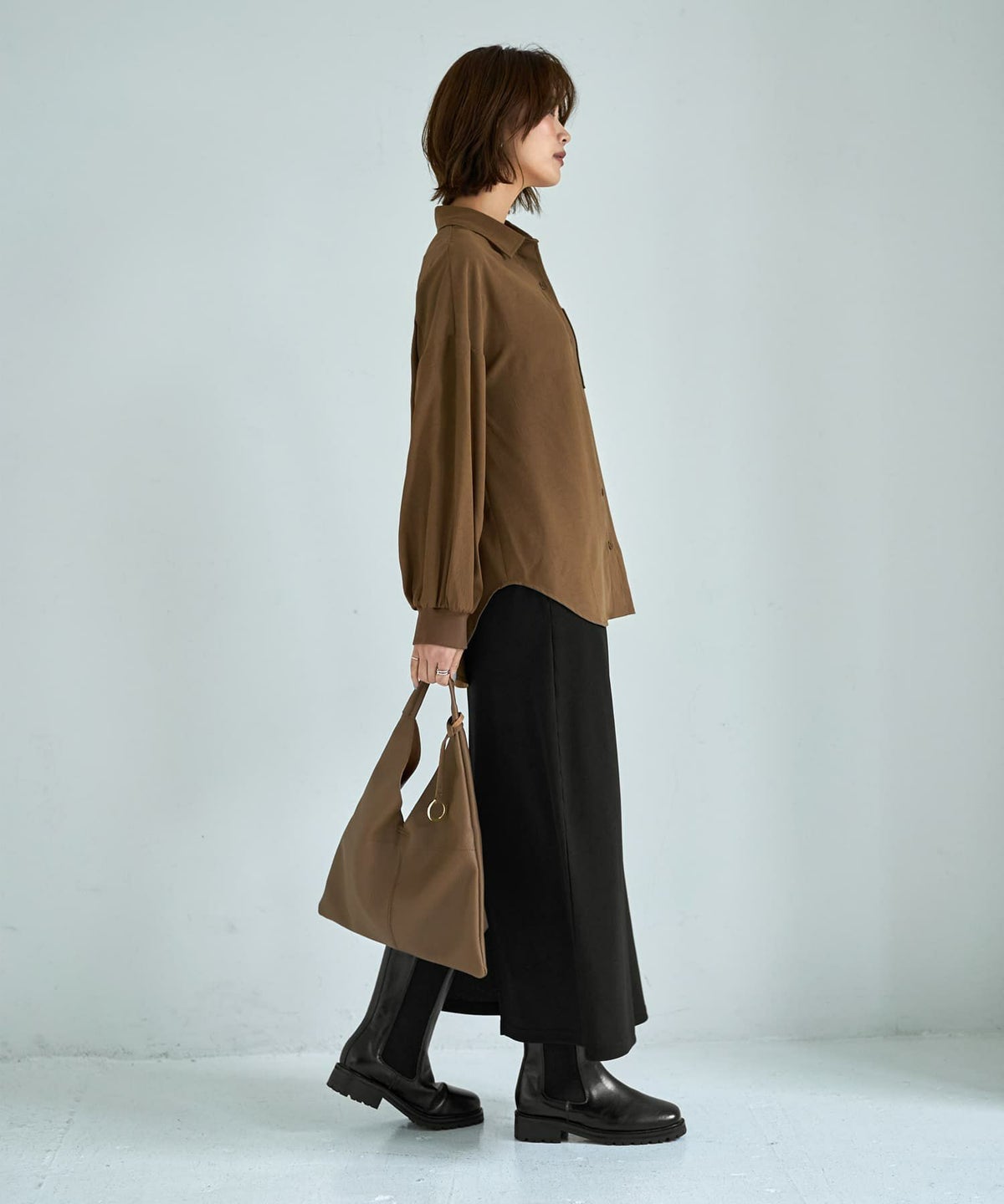 着用イメージ 167cm ブラウン