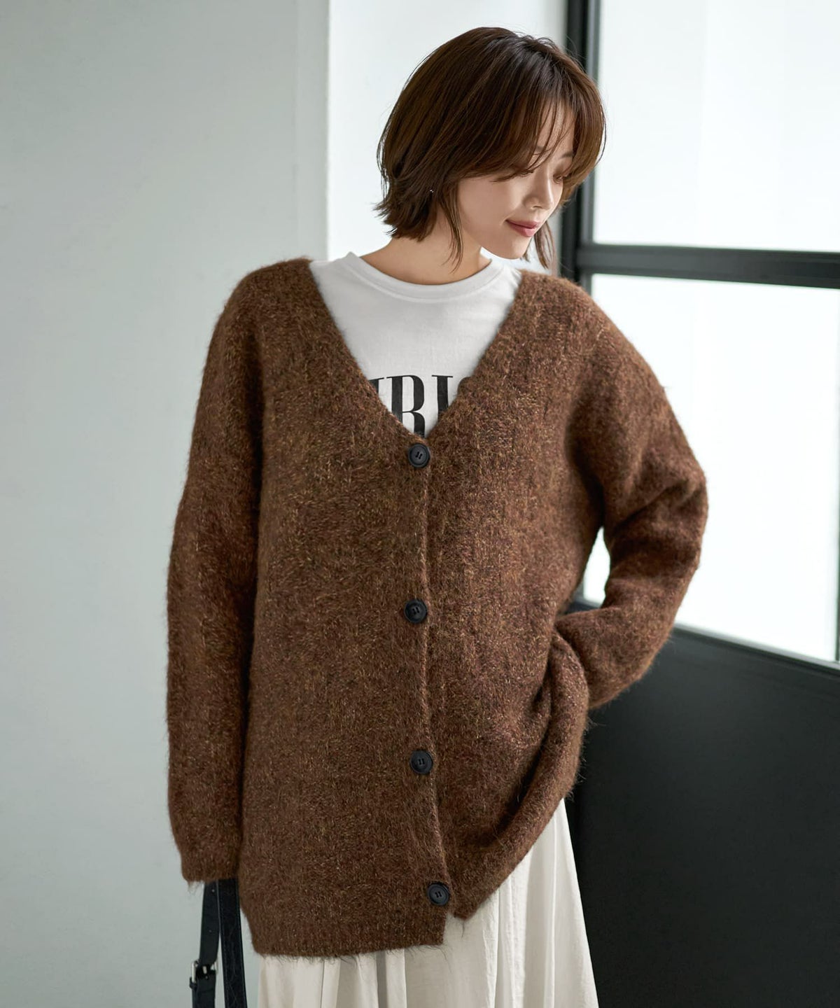 着用イメージ 167cm ブラウンミックス