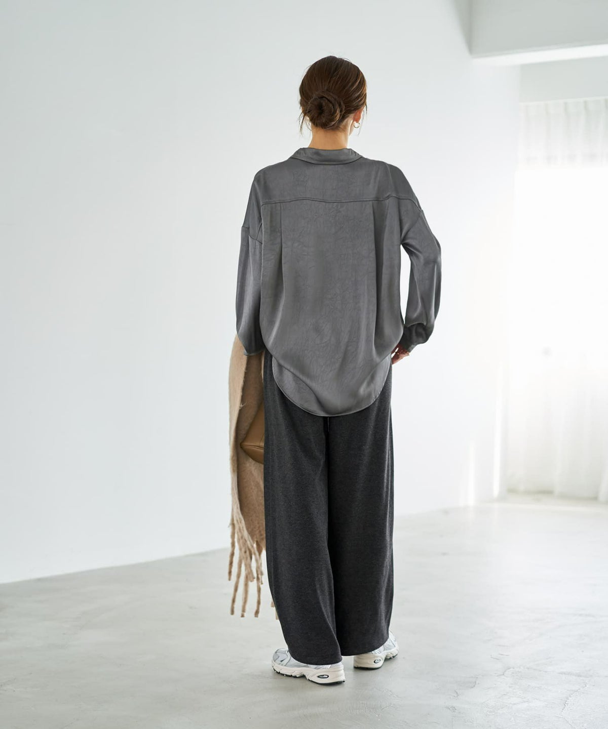 着用イメージ 167cm グレー