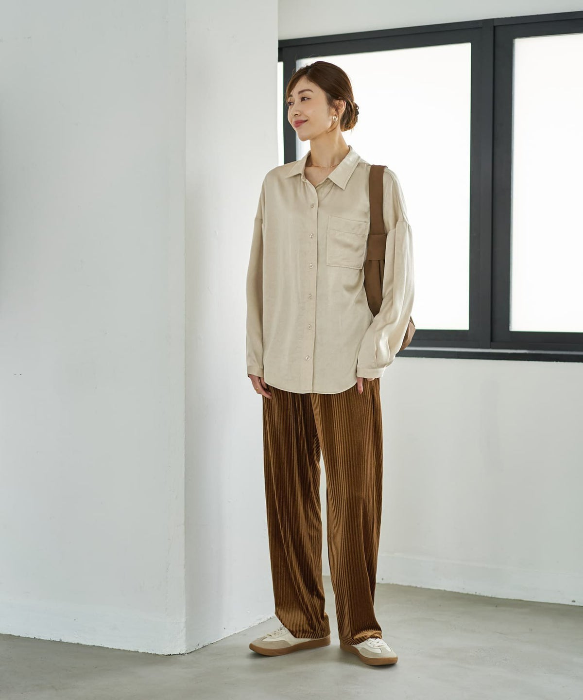 着用イメージ 167cm ライトベージュ