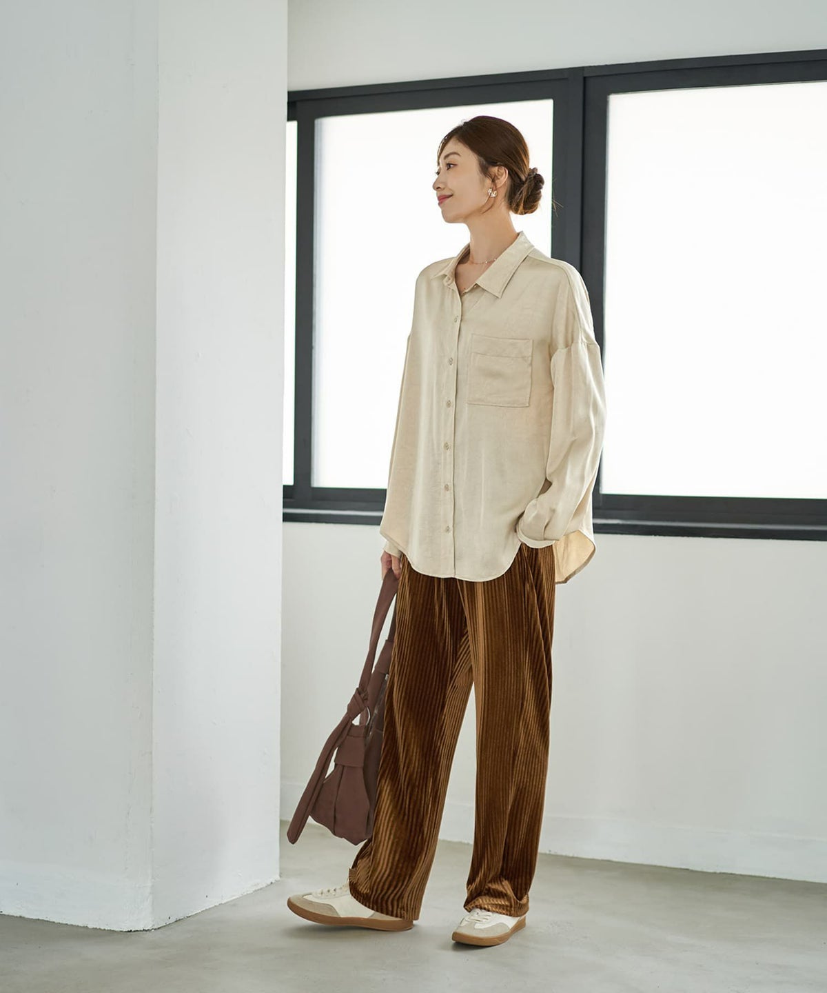 着用イメージ 167cm ライトベージュ