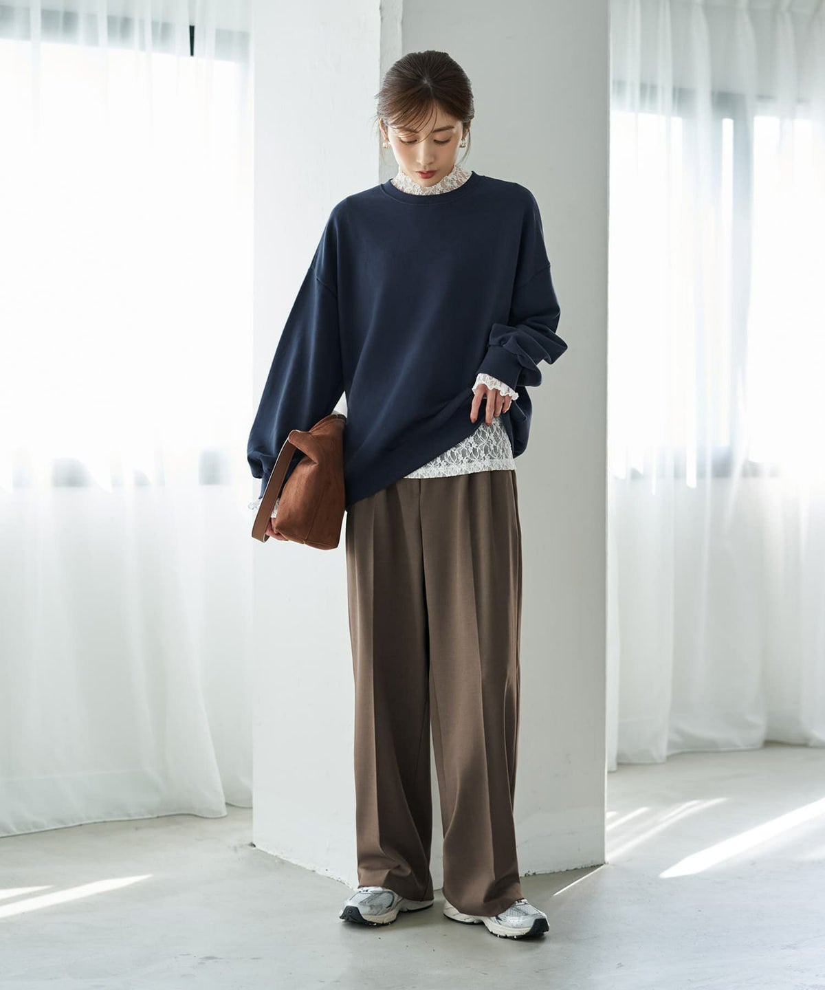 着用イメージ 167cm ホワイト