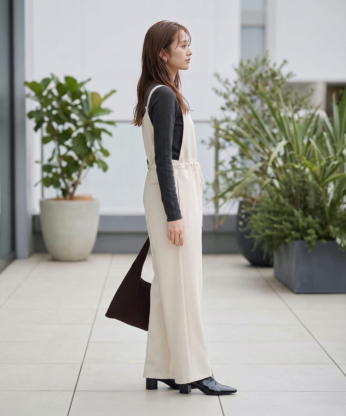 着用イメージ 163cm エクリュ
