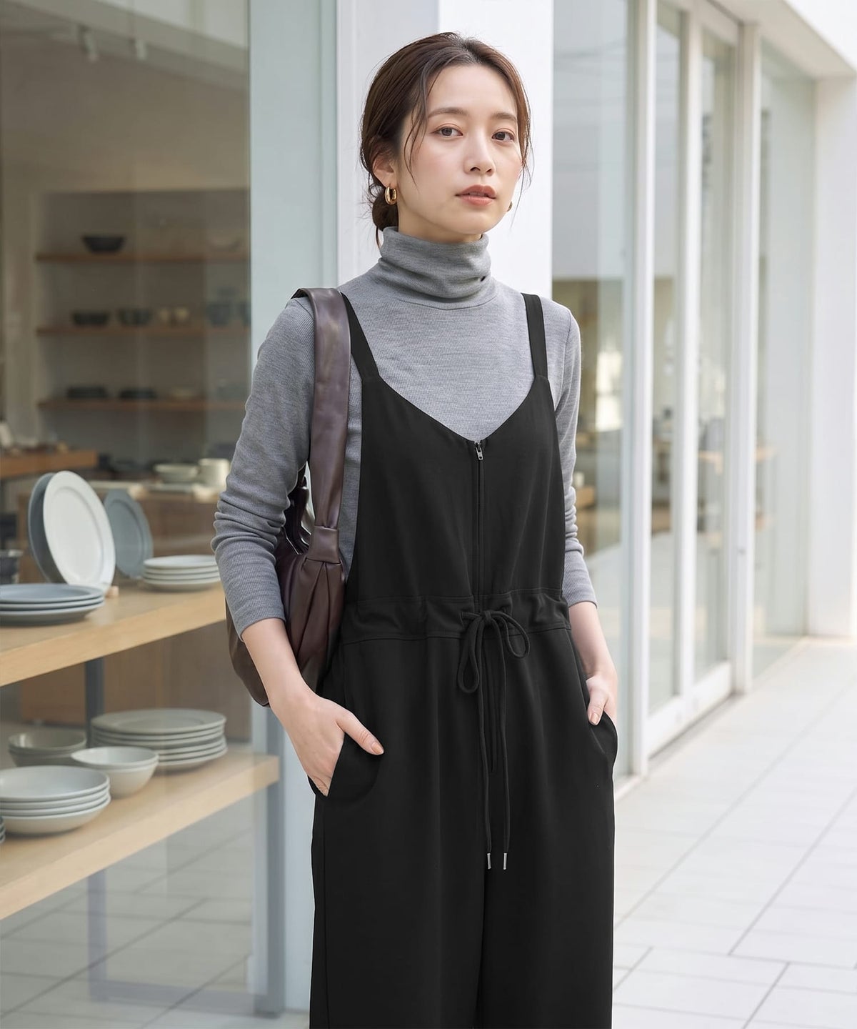 着用イメージ 163cm ブラック