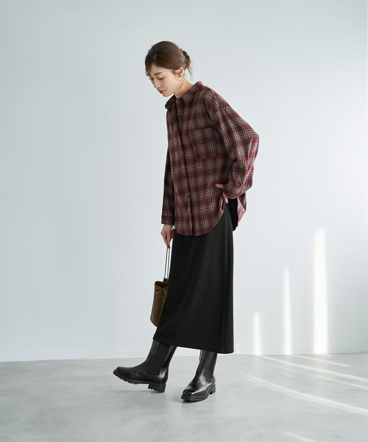 着用イメージ 167cm ワイン