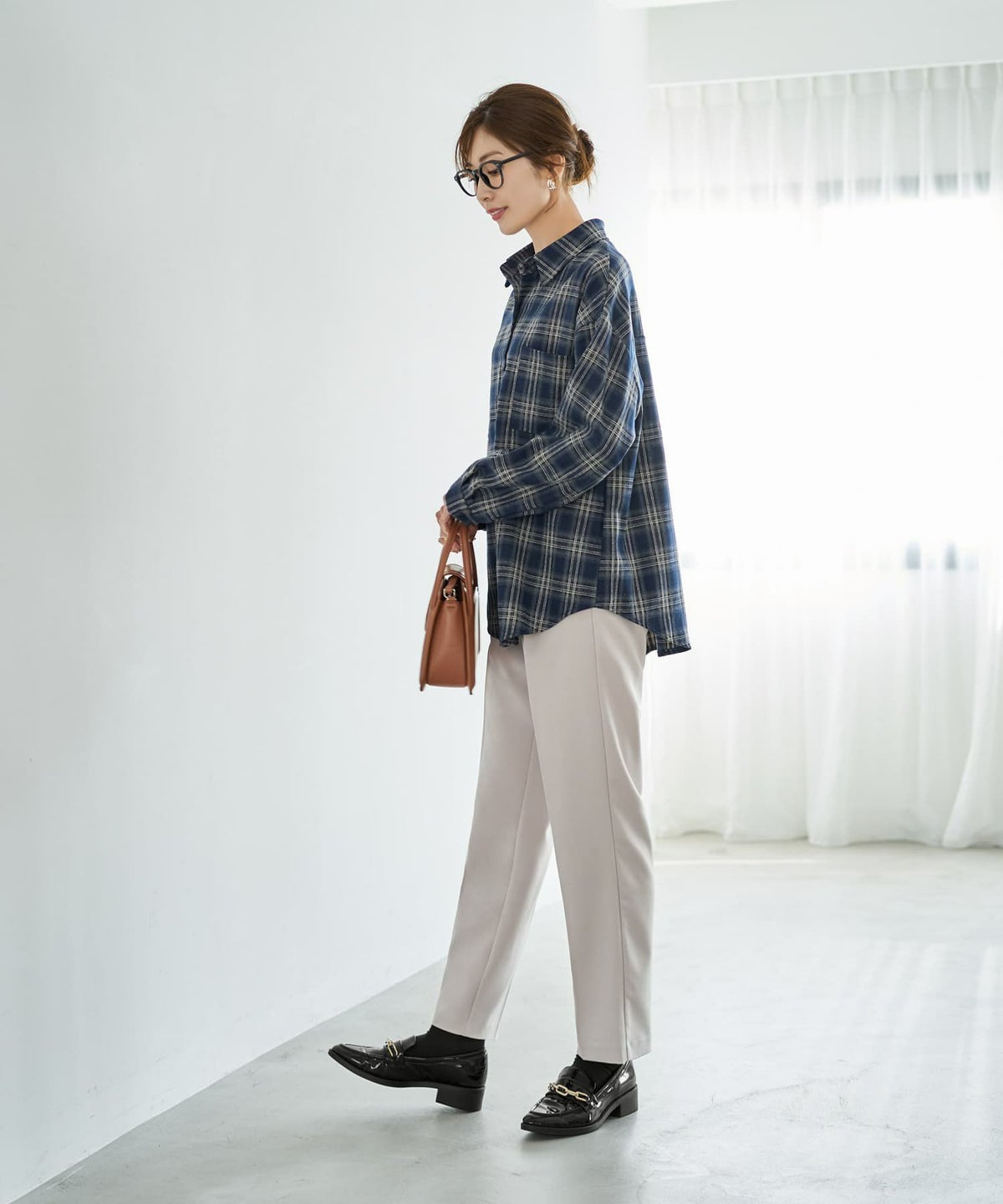 着用イメージ 167cm ダークブルー