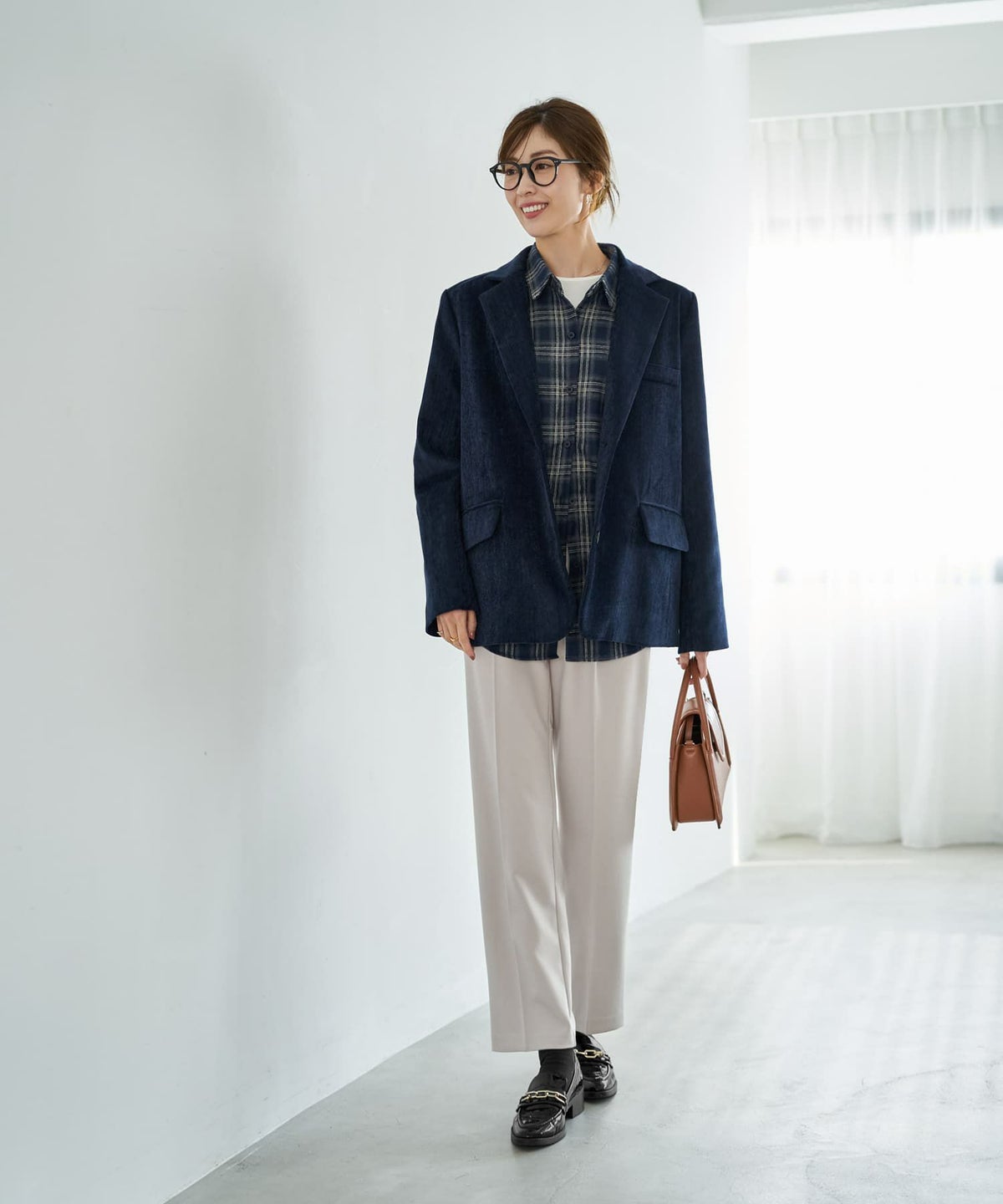 着用イメージ 167cm ダークブルー