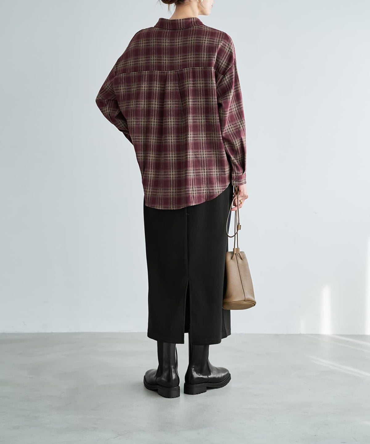 着用イメージ 167cm ワイン