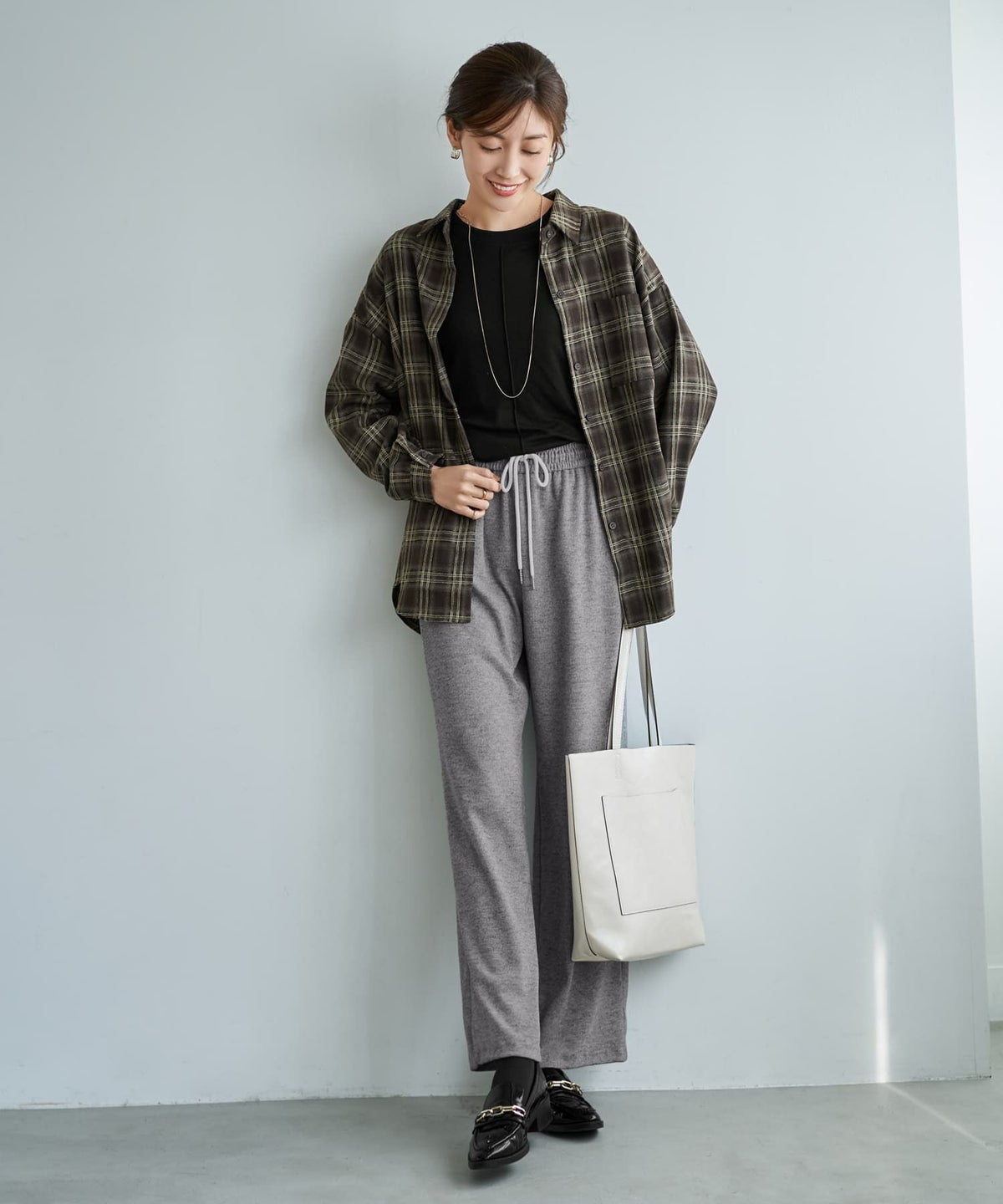 着用イメージ 167cm ブラウン