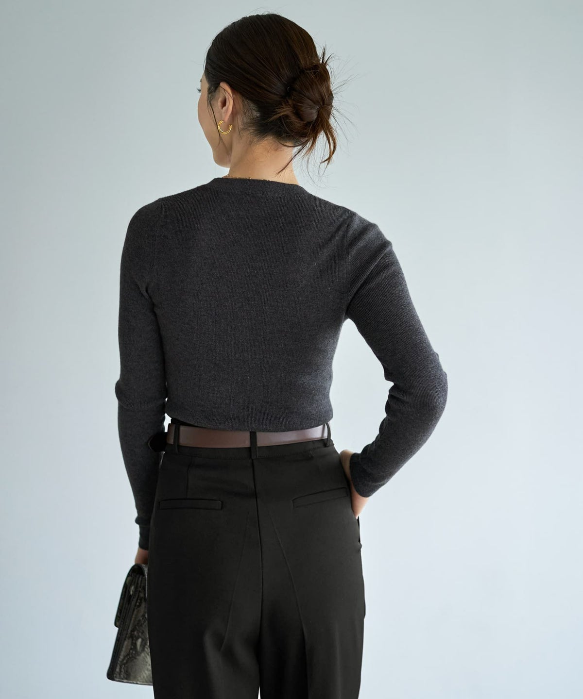 着用イメージ 167cm チャコール