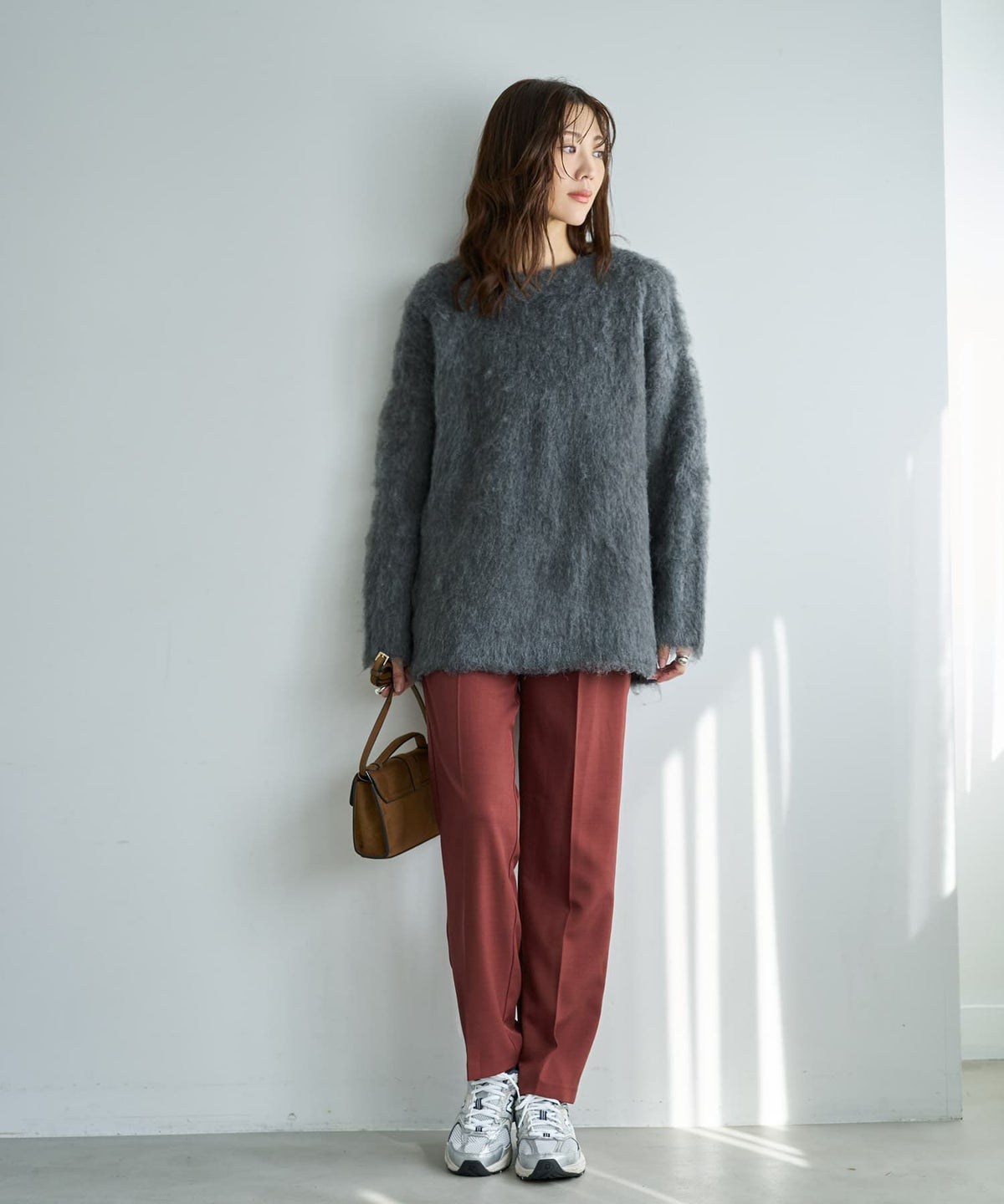 着用イメージ 166cm ダークグレー