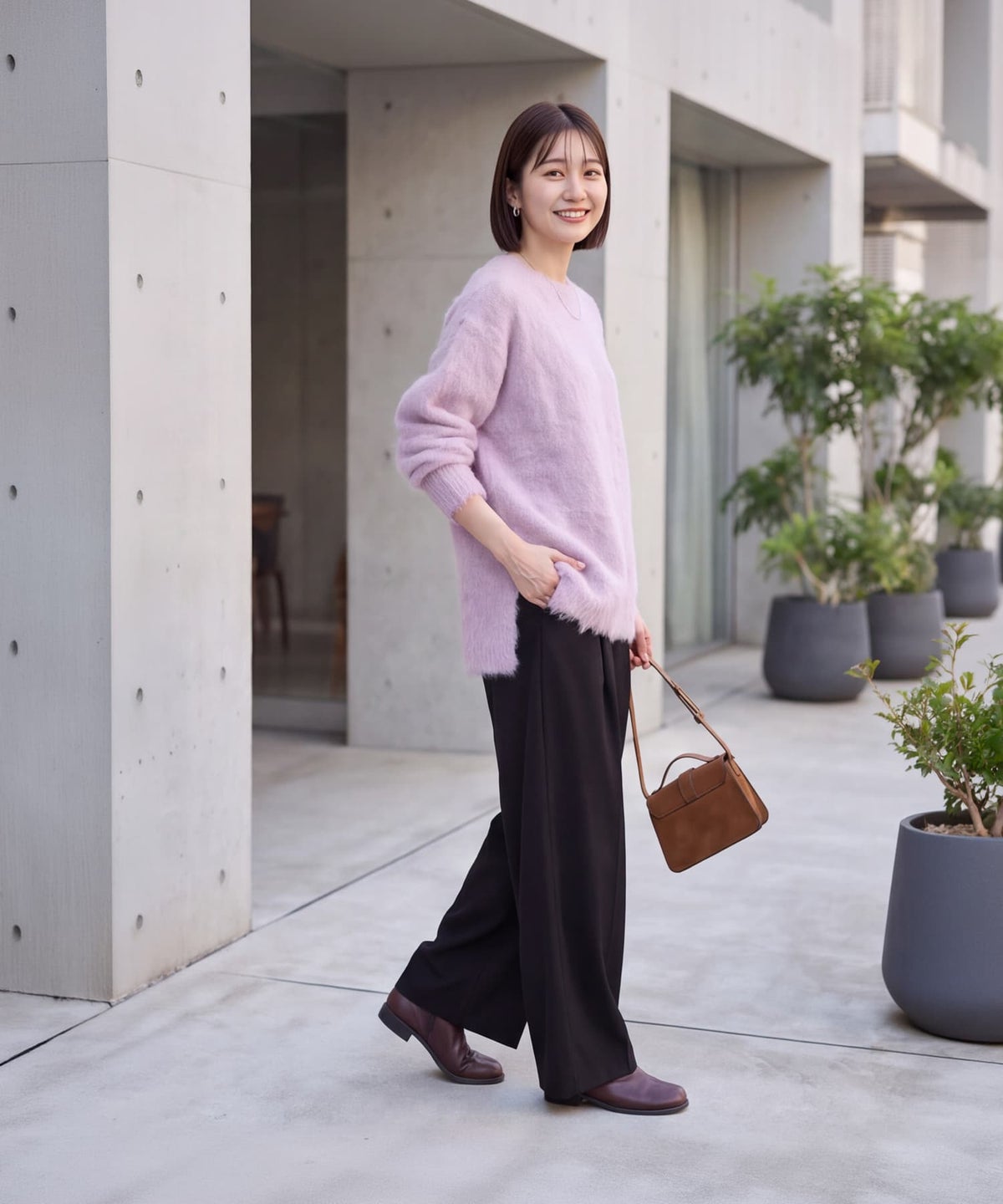 着用イメージ 163cm ピンク