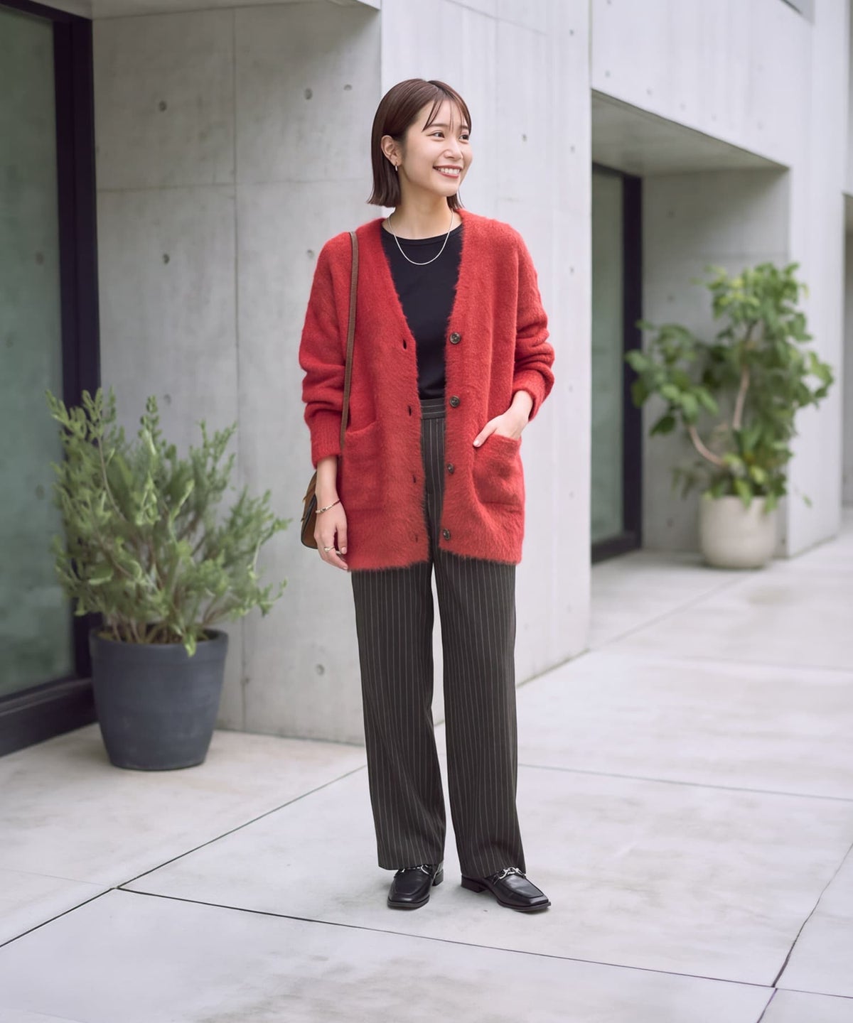 着用イメージ 163cm レッド