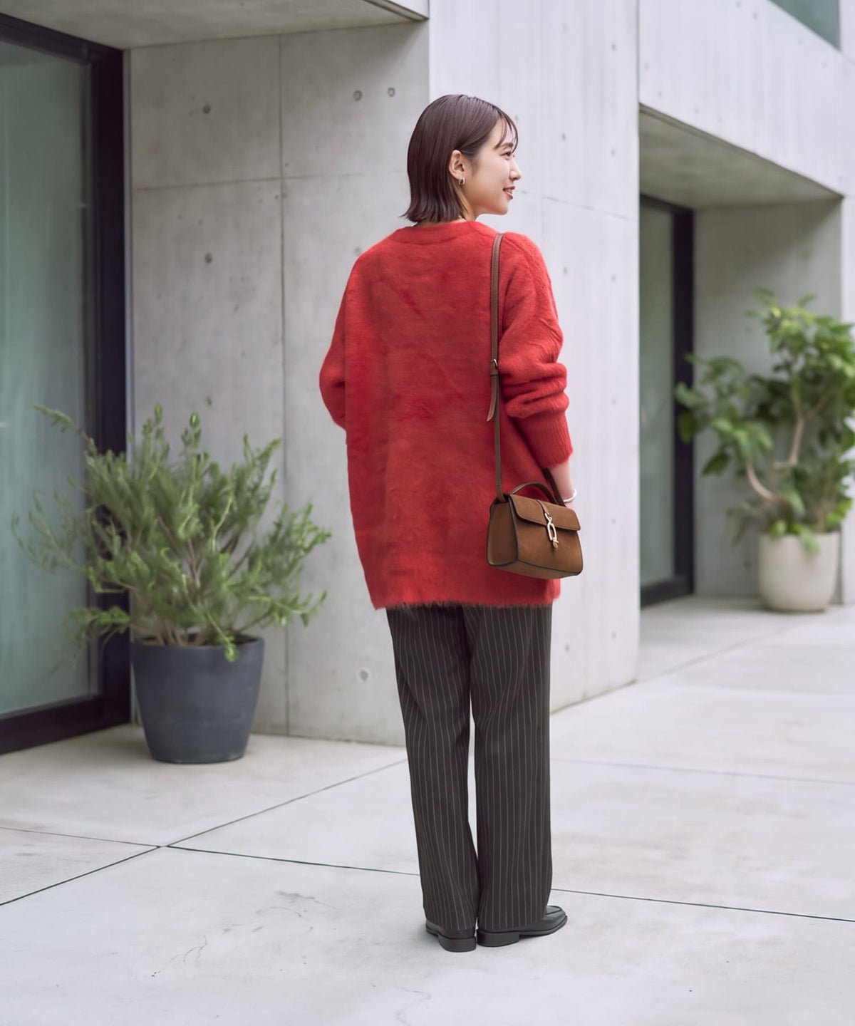 着用イメージ 163cm レッド