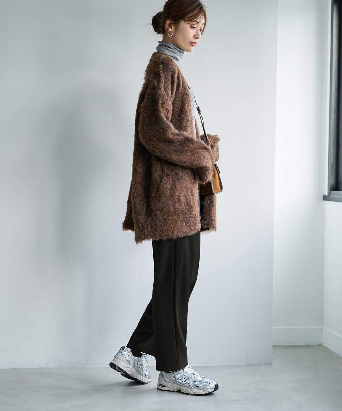 着用イメージ 167cm ブラウン