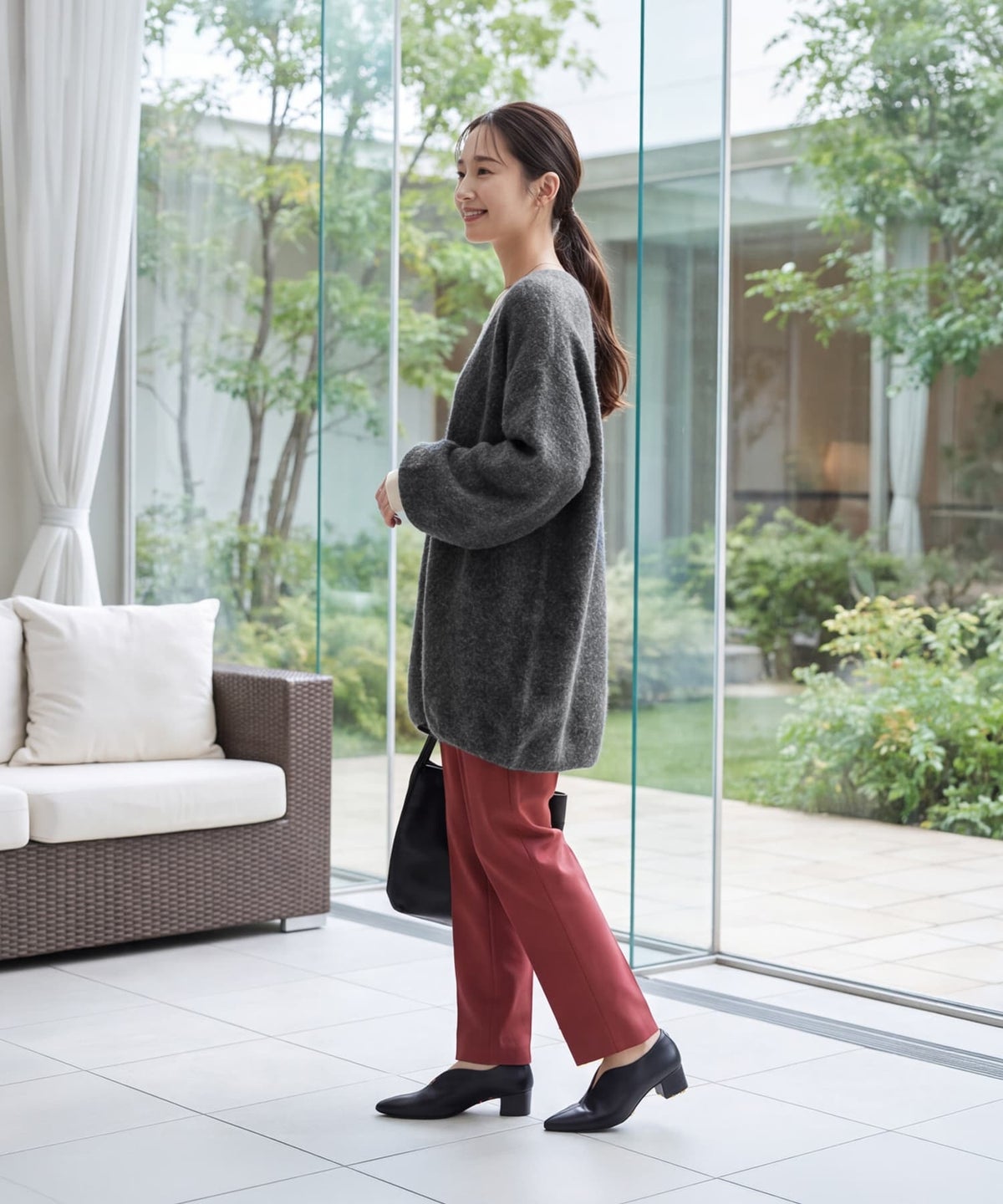 着用イメージ 163cm チャコール