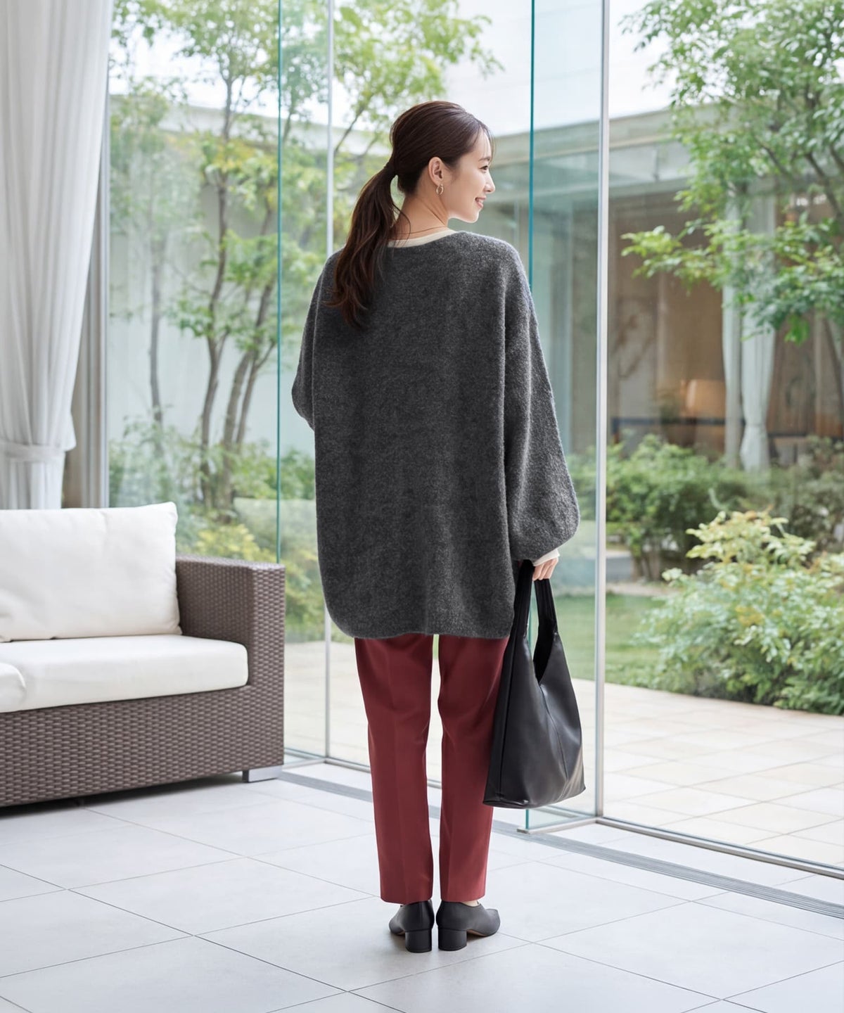 着用イメージ 163cm チャコール
