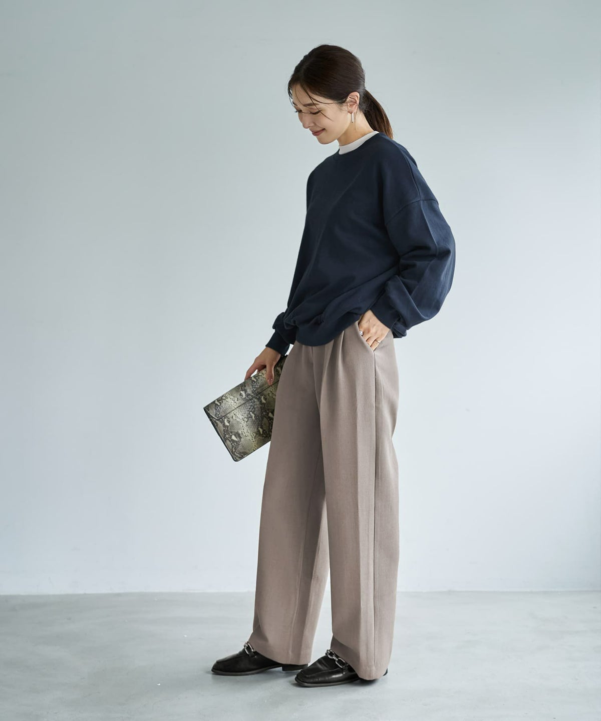 着用イメージ 166cm ネイビー