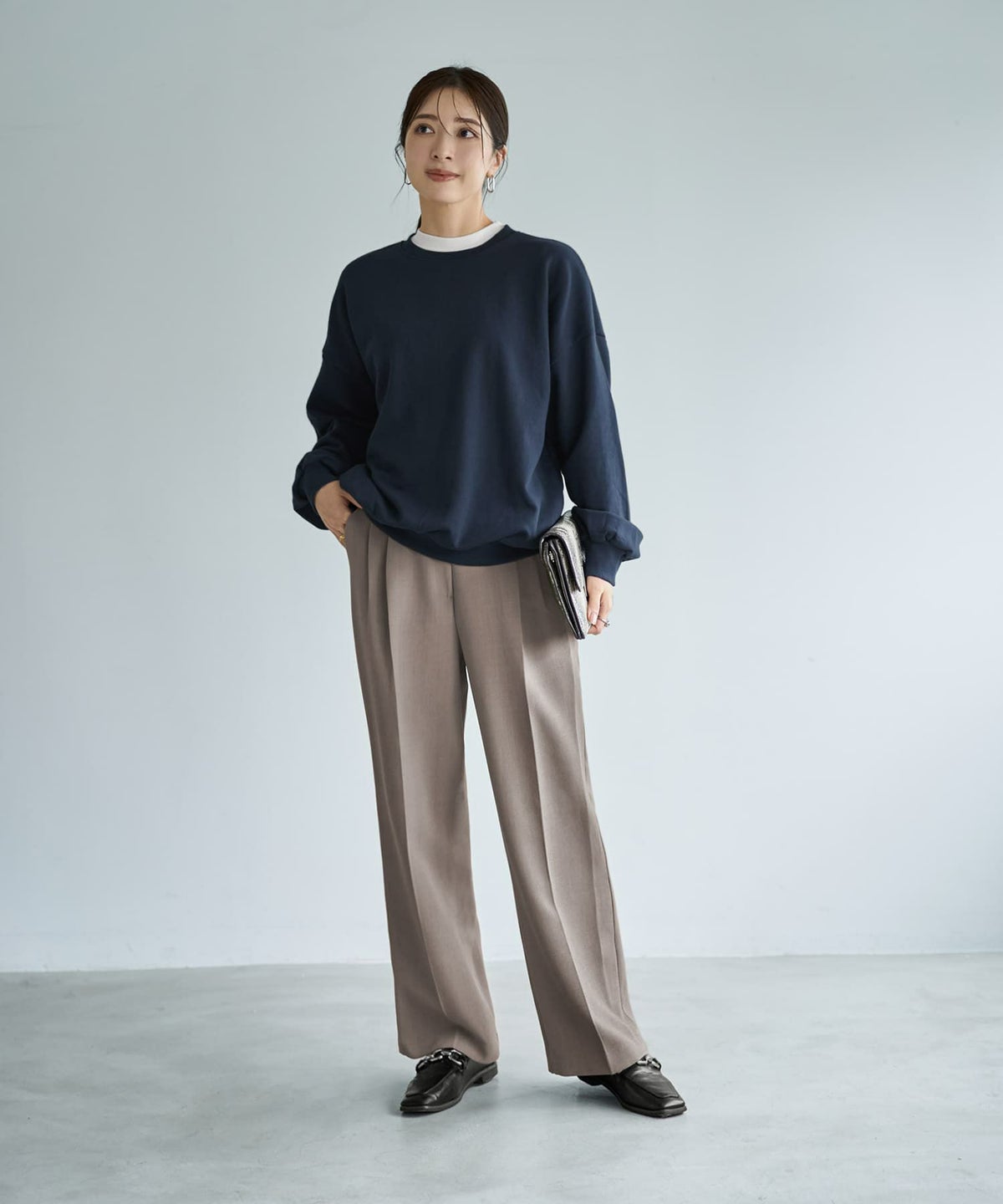 着用イメージ 166cm ネイビー