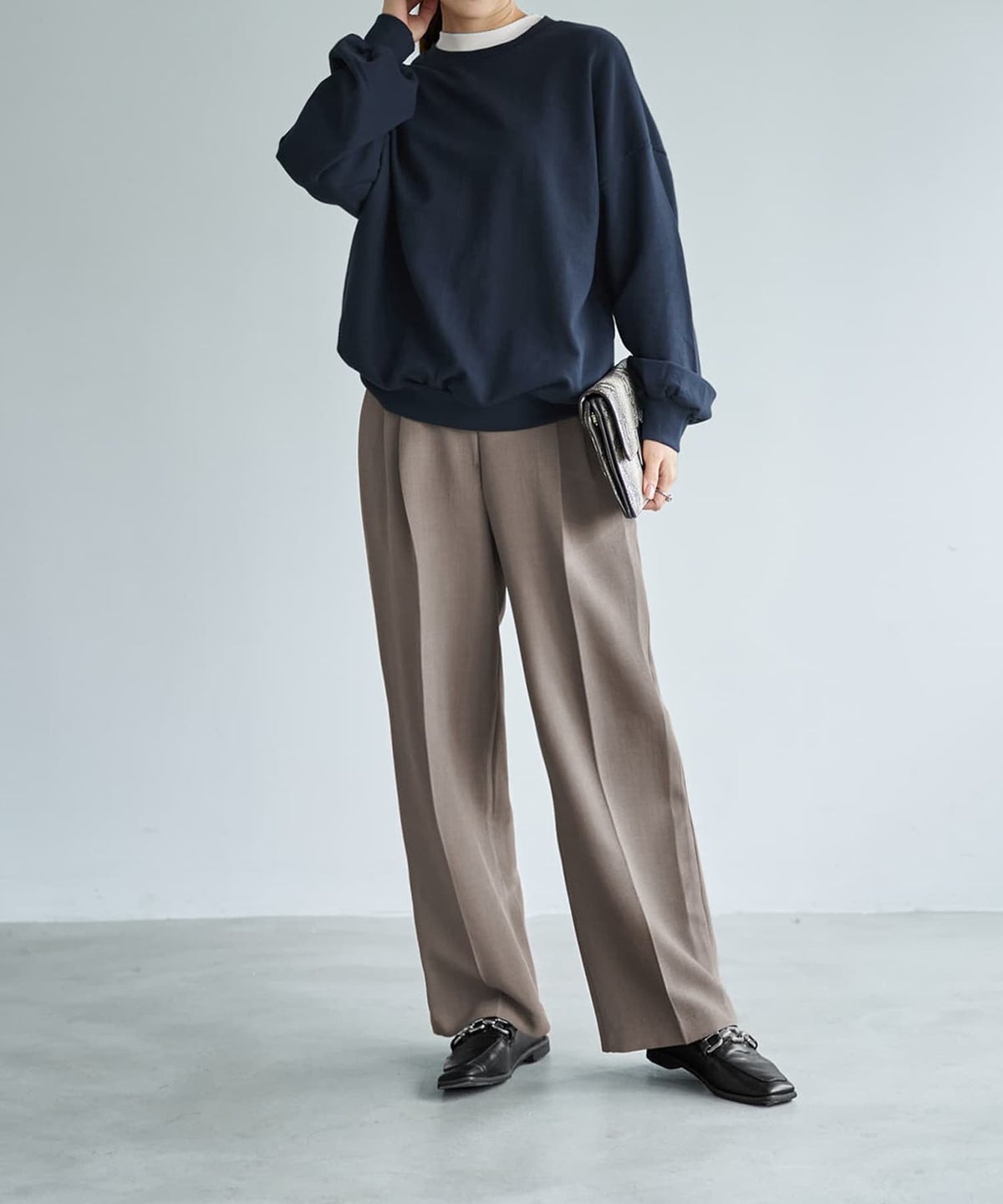 着用イメージ 166cm ネイビー