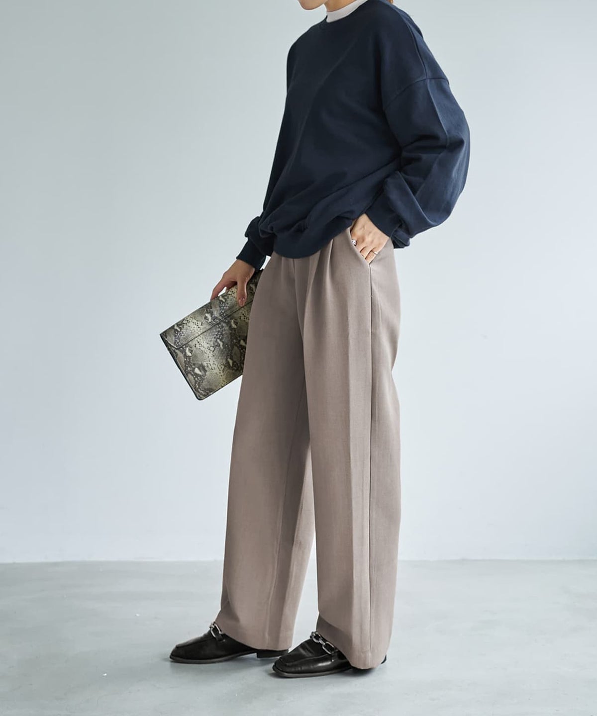 着用イメージ 166cm ネイビー