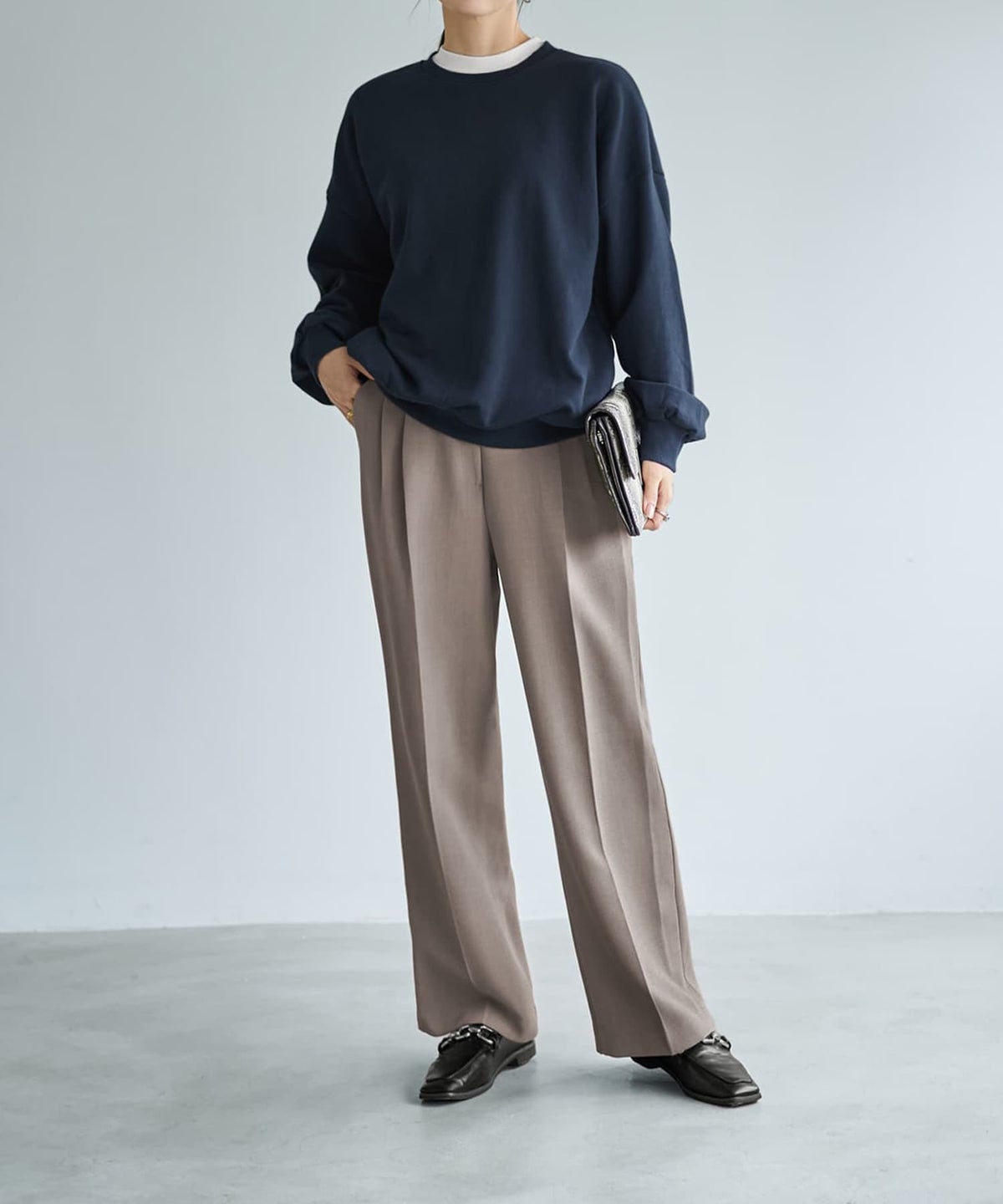 着用イメージ 166cm ネイビー