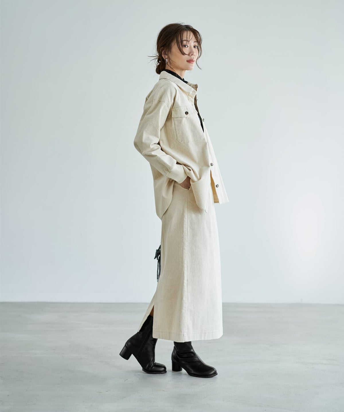 着用イメージ 166cm エクリュ