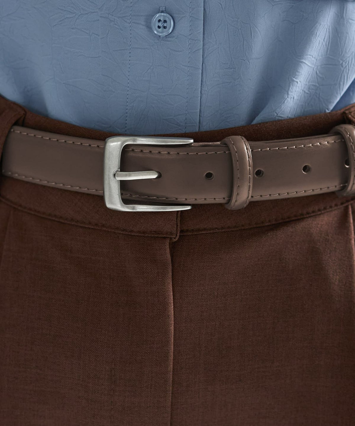 ミニマルリアルレザーベルト（シルバー）