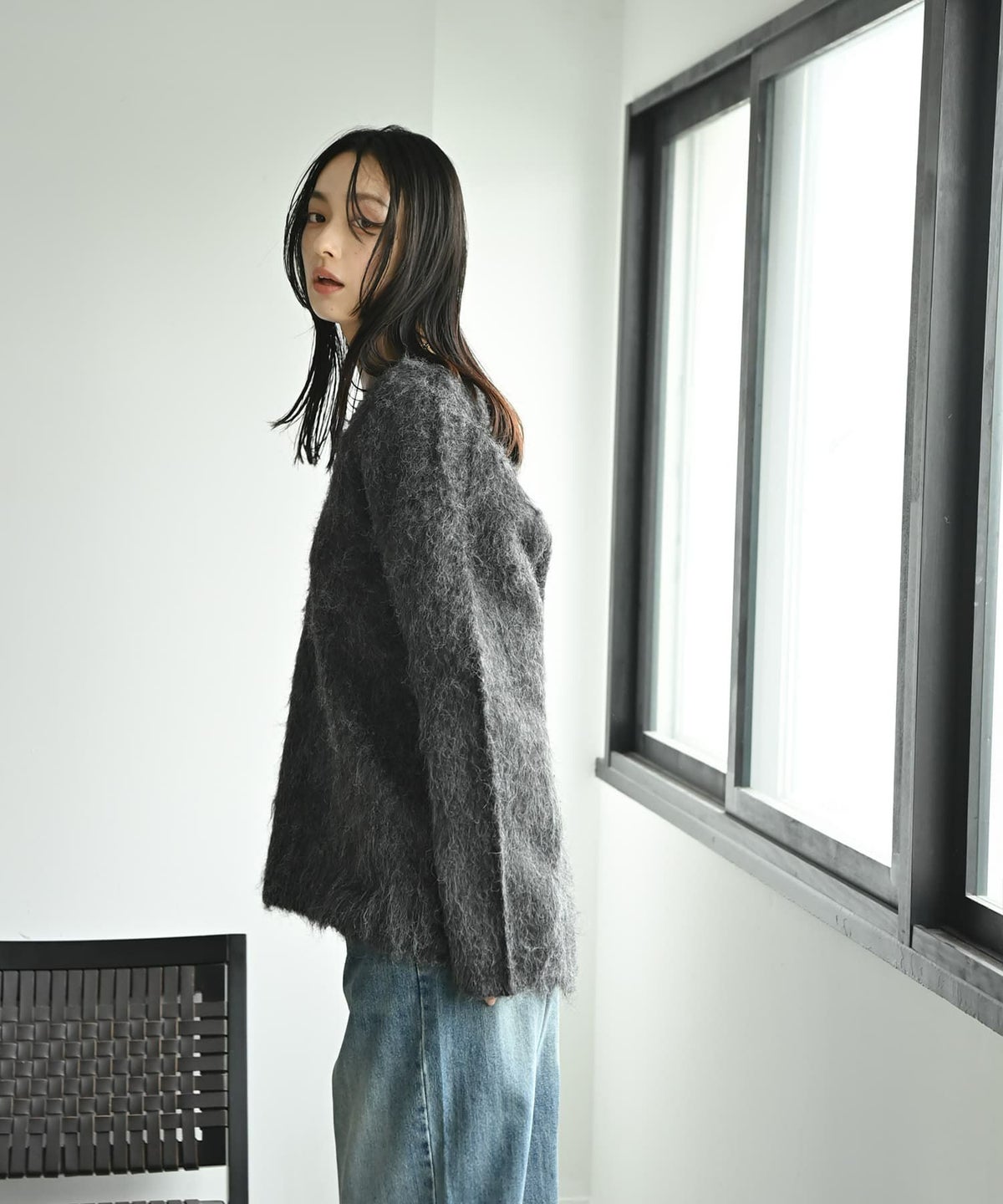 着用イメージ 167cm チャコール