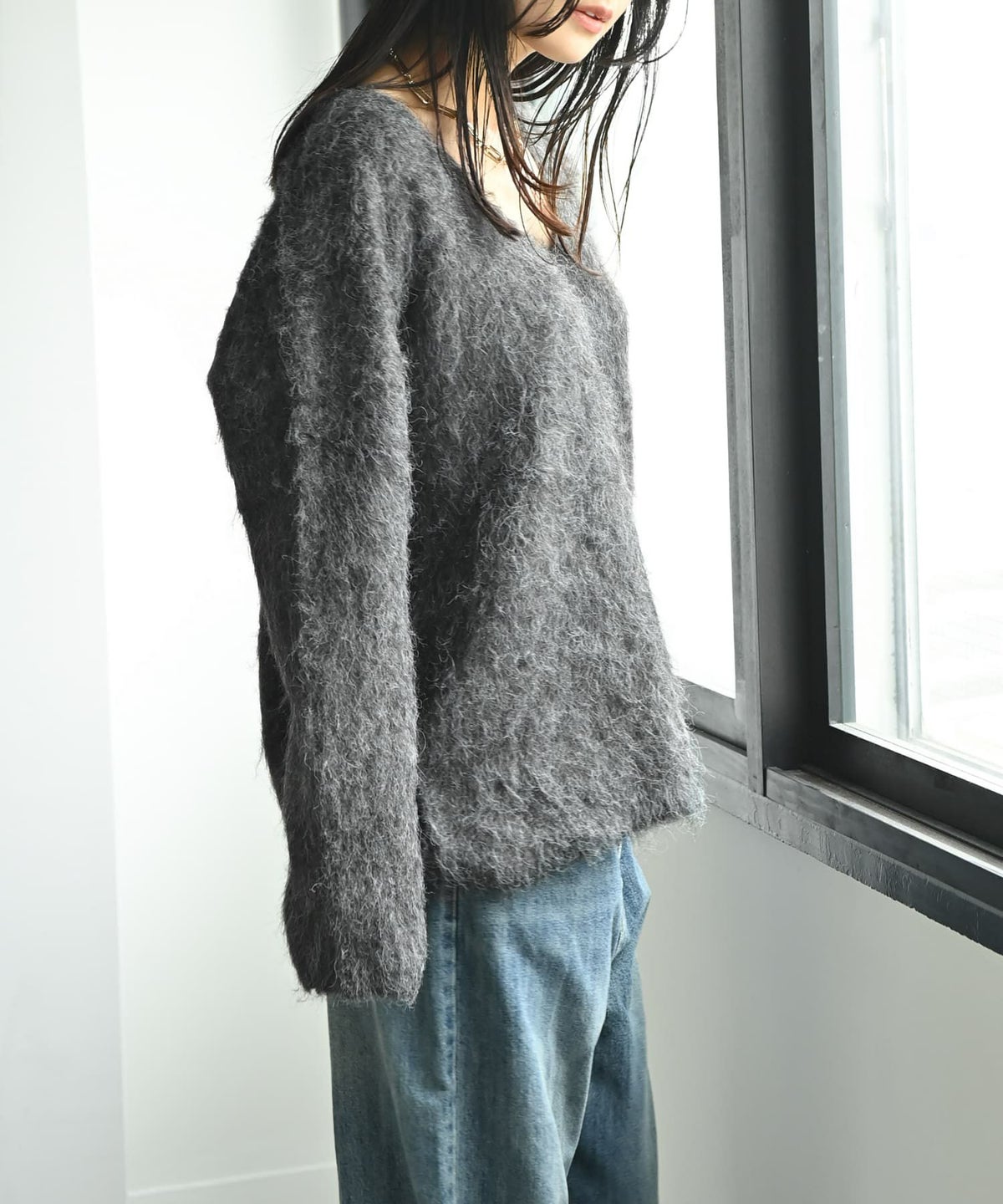 着用イメージ 167cm チャコール