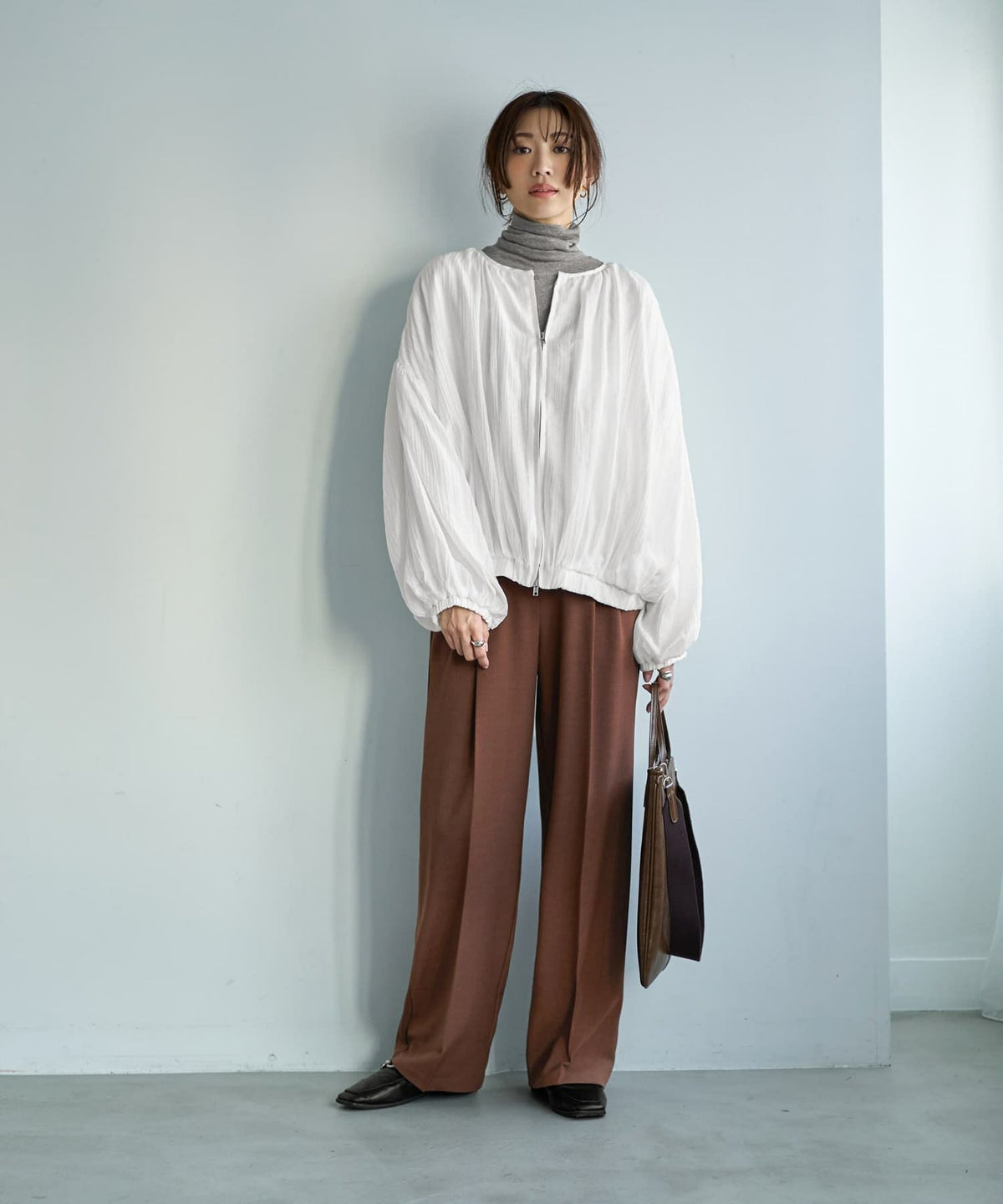 着用イメージ 166cm アイボリー