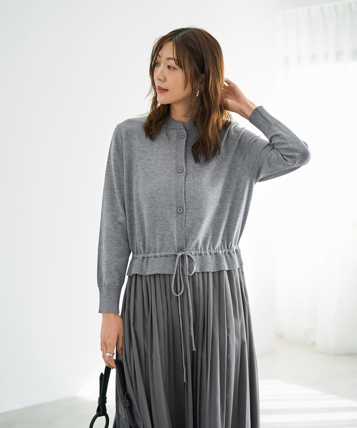 着用イメージ 166cm グレー
