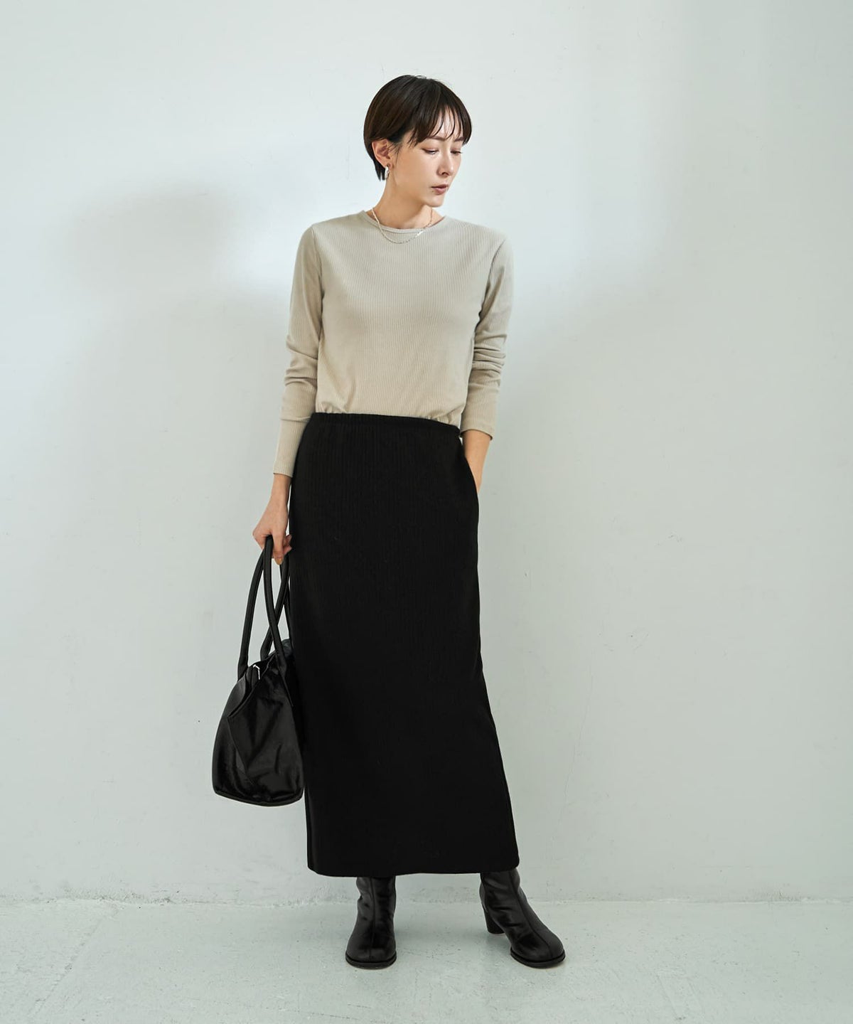 着用イメージ 167cm ベージュ