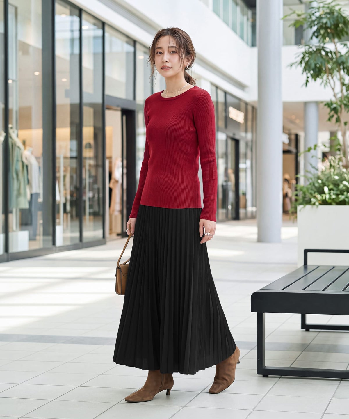着用イメージ 163cm レッド