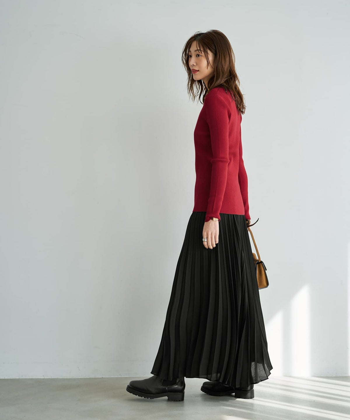 着用イメージ 166cm レッド