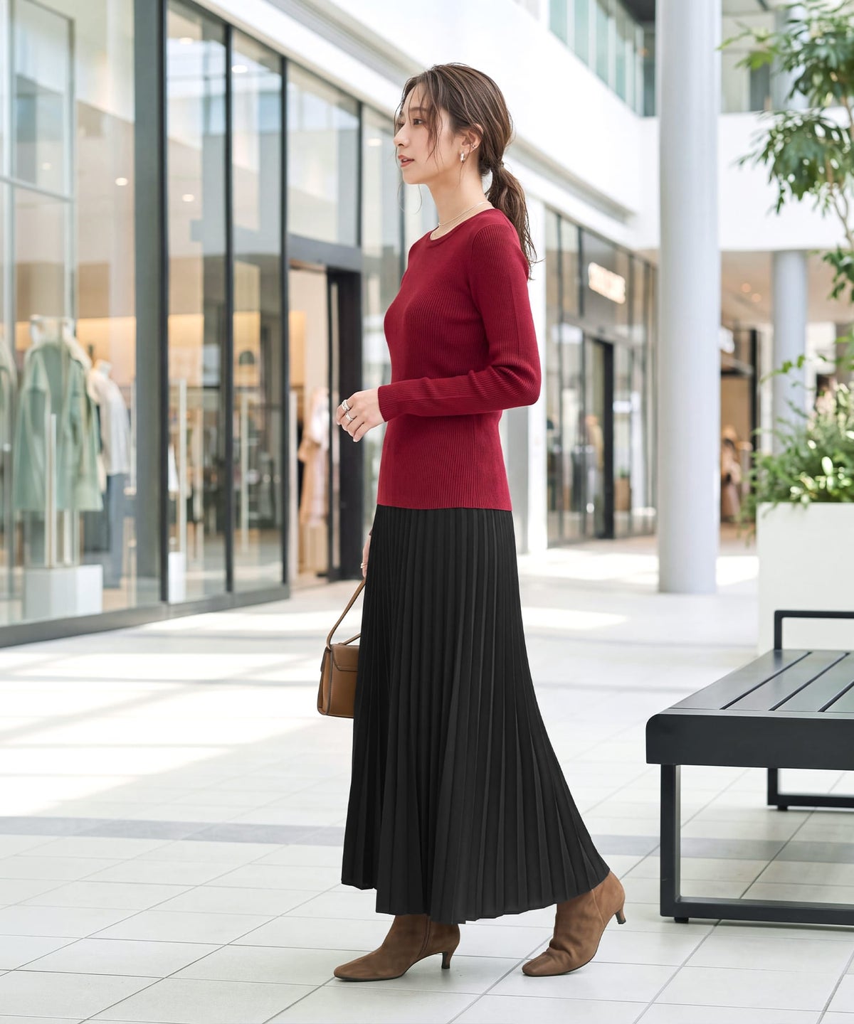 着用イメージ 163cm レッド