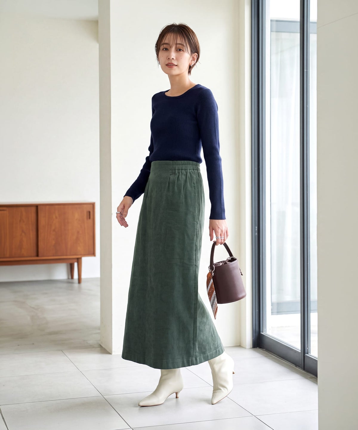 着用イメージ 163cm ネイビー