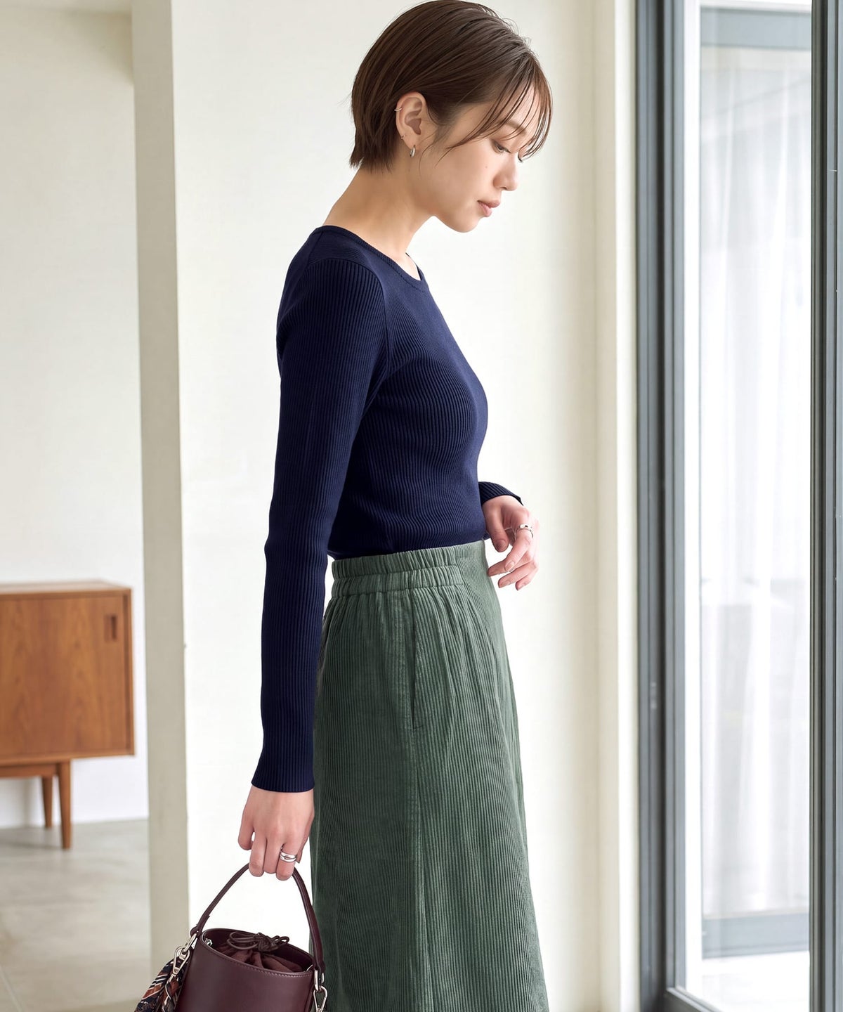 着用イメージ 163cm ネイビー