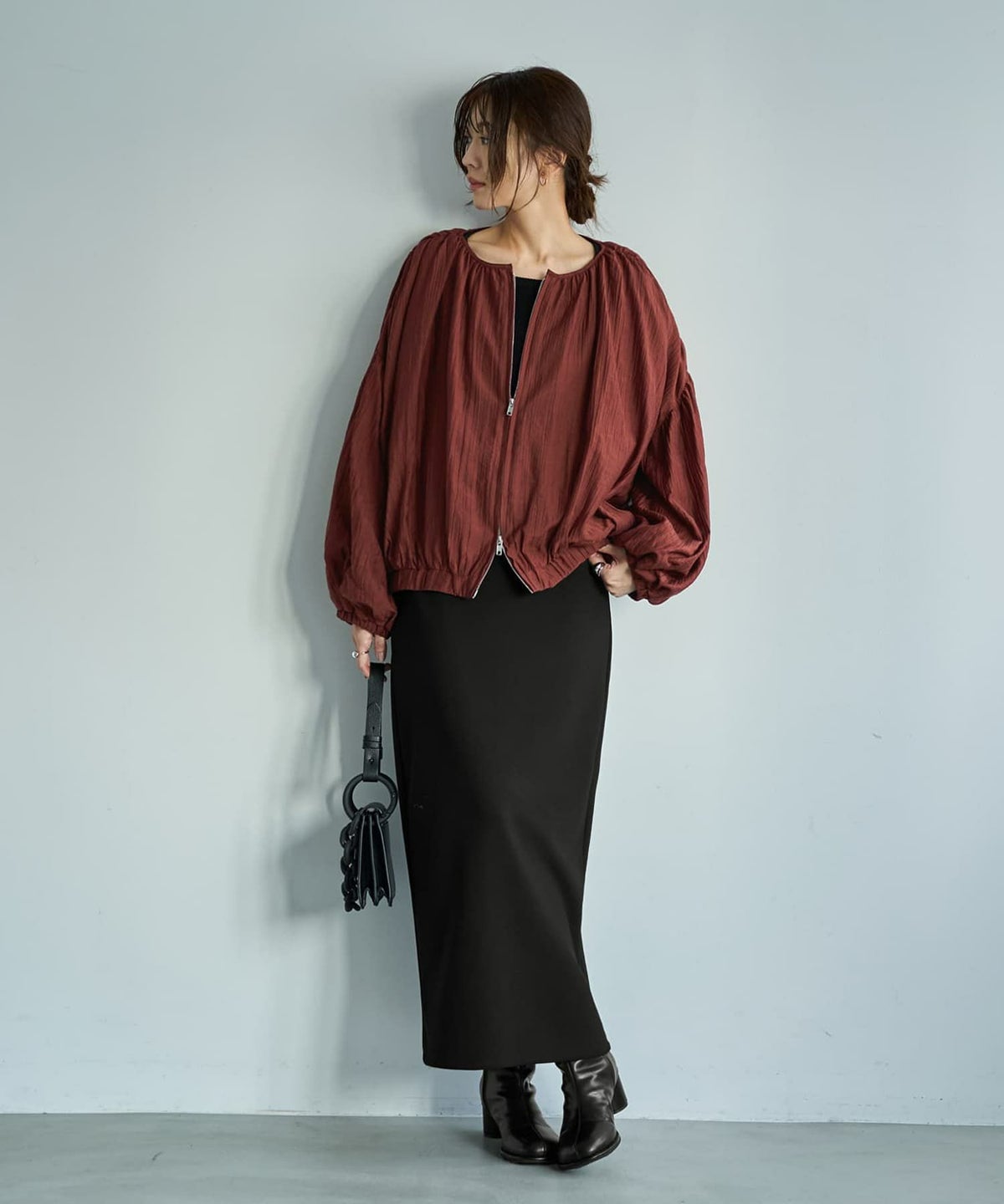 着用イメージ 166cm ブラック