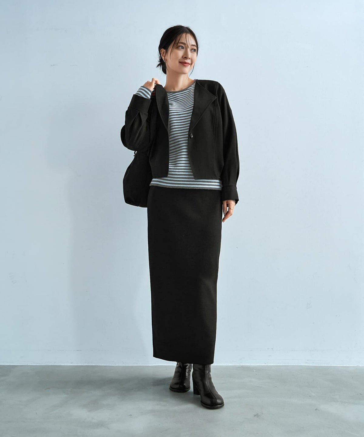 着用イメージ 166cm ブラック