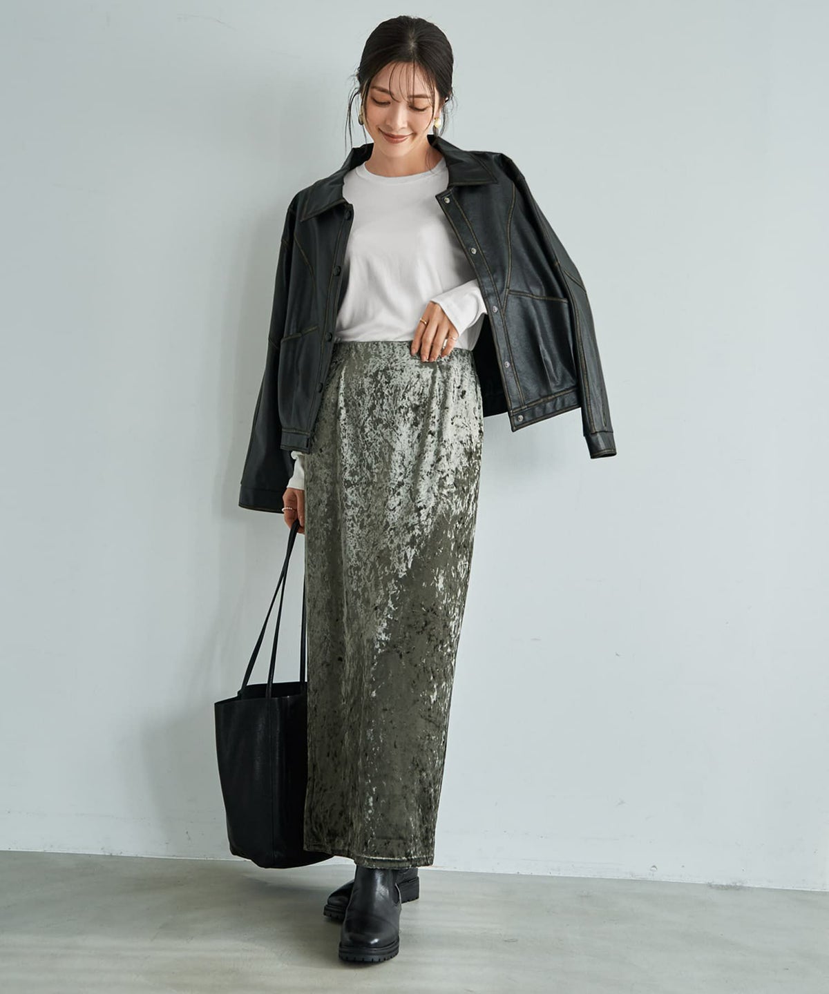 着用イメージ 166cm ダークカーキ 02サイズ