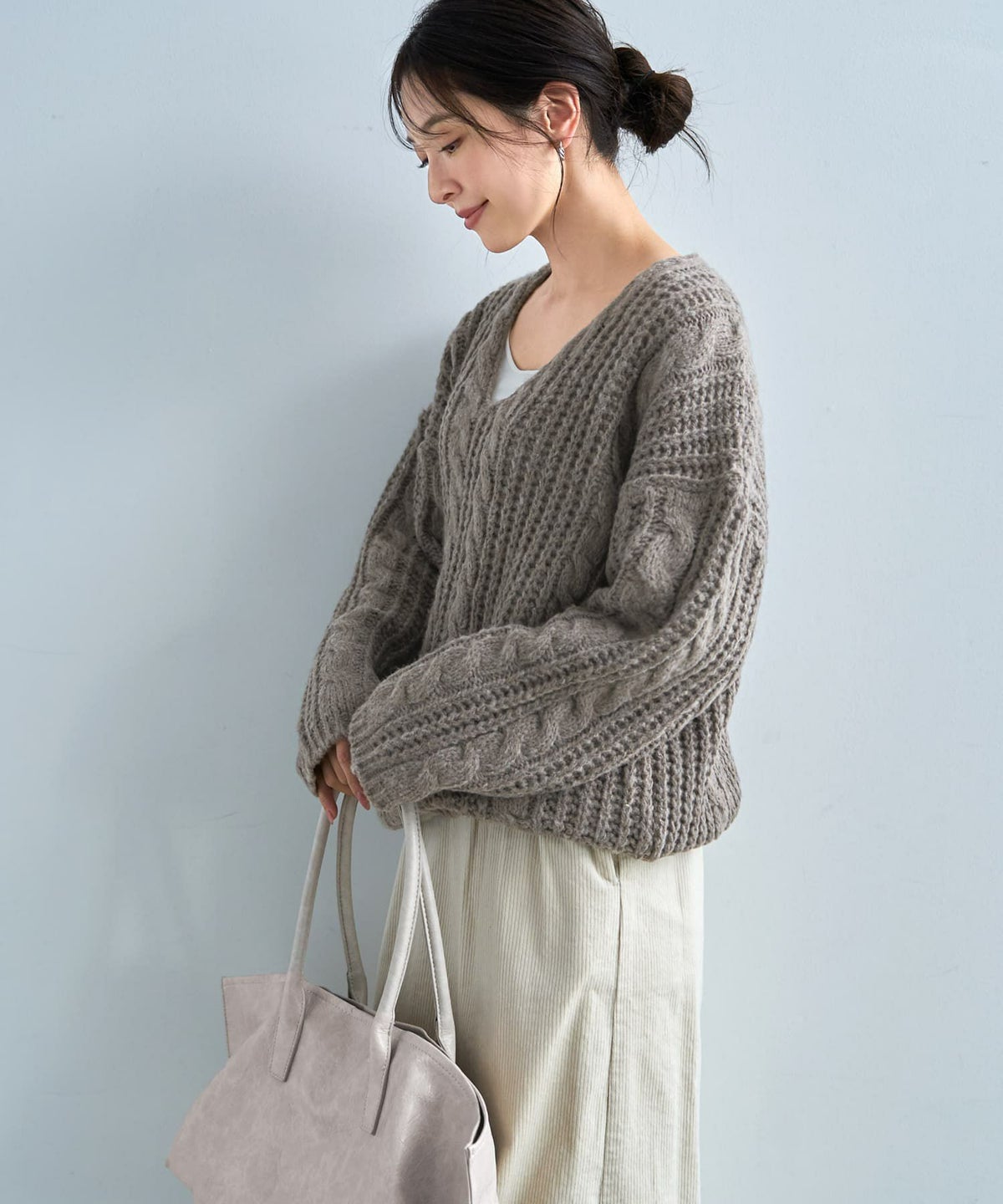 着用イメージ 166cm モカグレー
