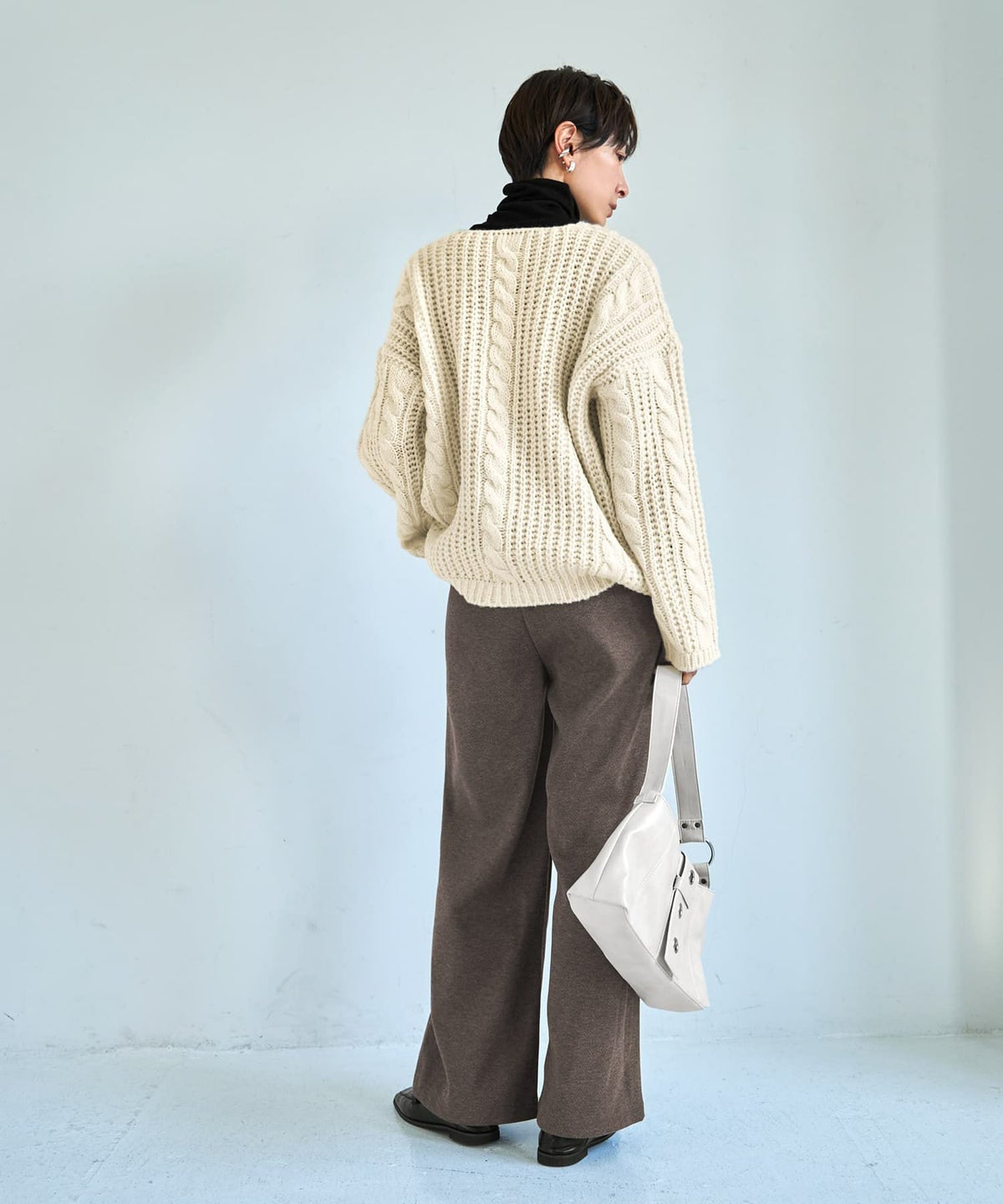 着用イメージ 167cm アイボリー