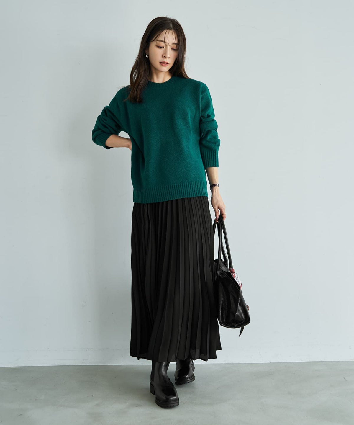 着用イメージ 166cm シアングリーン