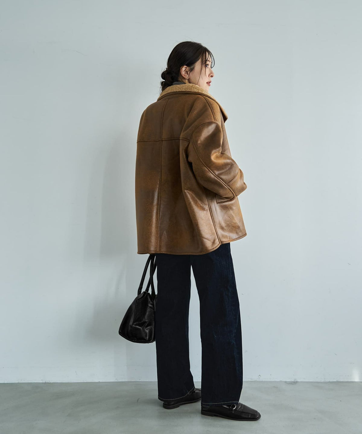 着用イメージ 166cm ブラウン