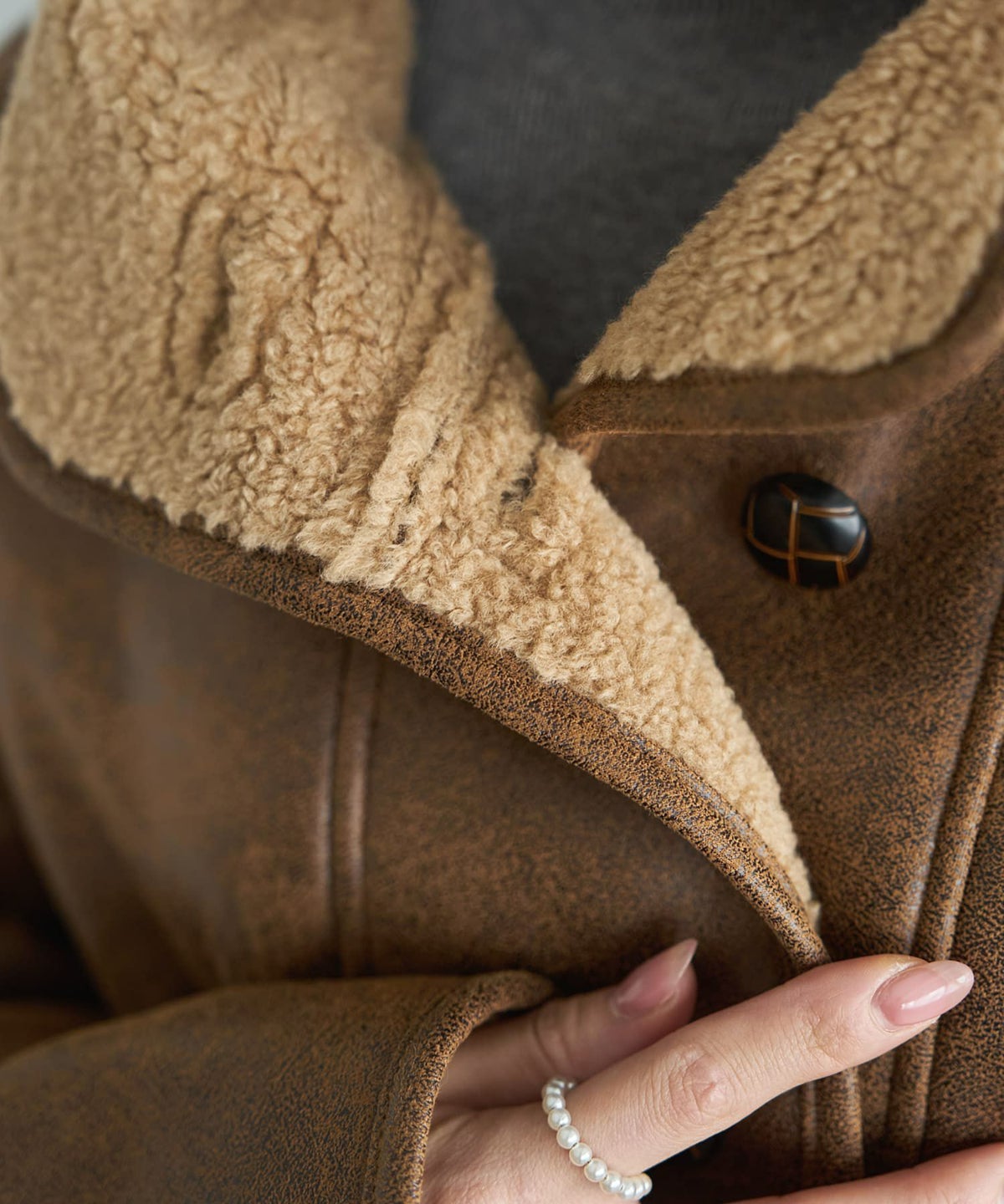 着用イメージ 166cm ブラウン