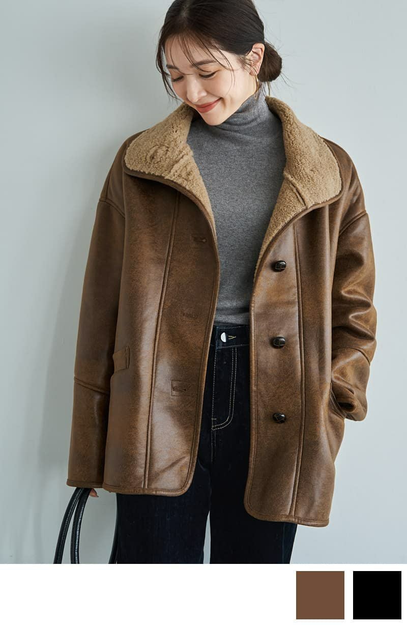 フェイクムートンオーバーコート | おしゃれな大人レディース