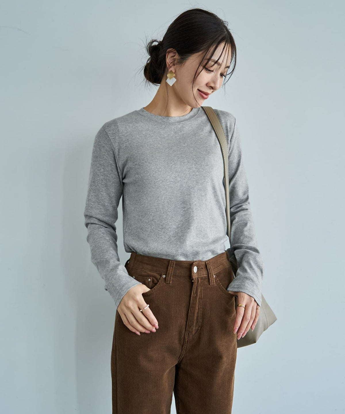 着用イメージ 166cm ライトグレー